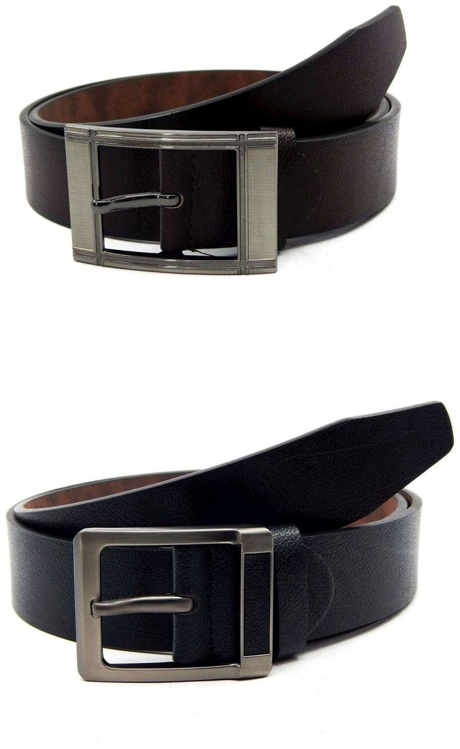 

Els Brown Black Synthetic Leather Belts For Men