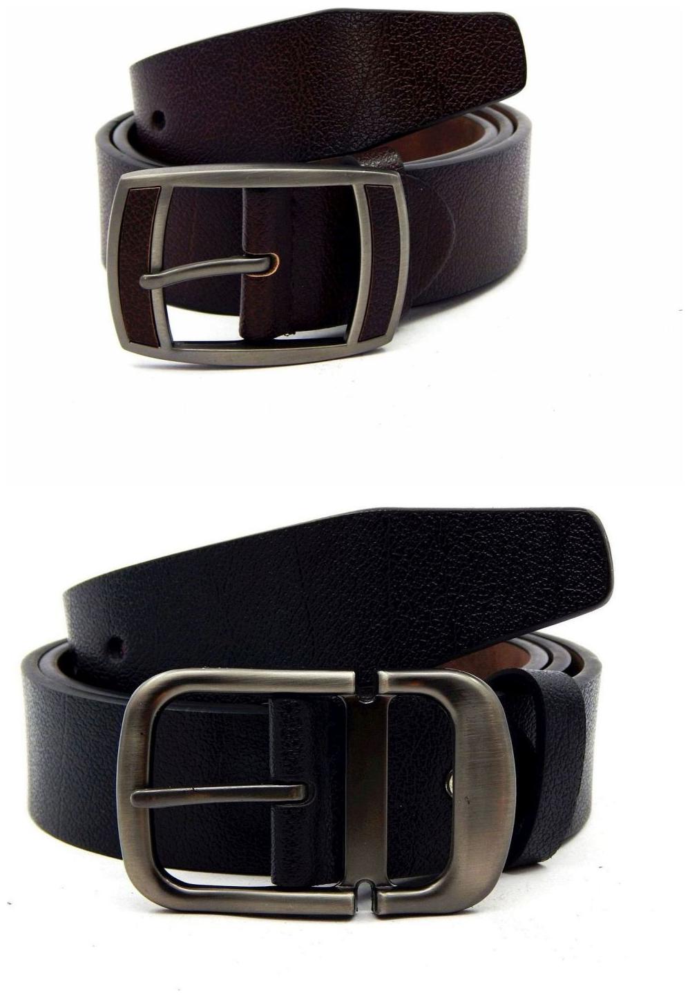 

Els Brown Black Synthetic Leather Belts For Men