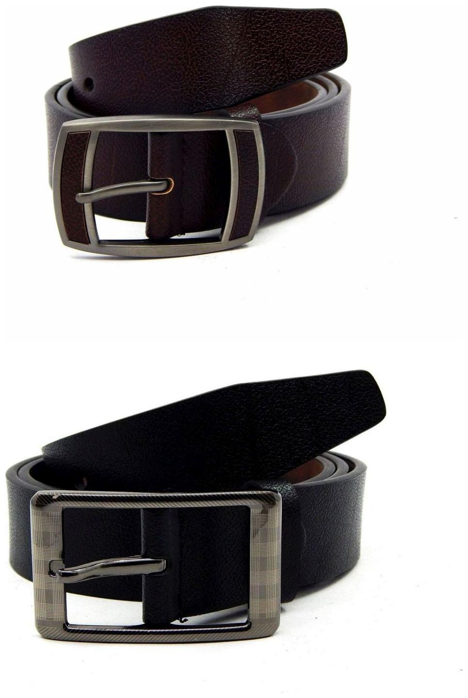 

Els Brown Black Synthetic Leather Belts For Men