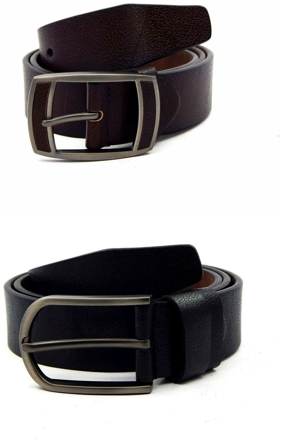 

Els Brown Black Synthetic Leather Belts For Men