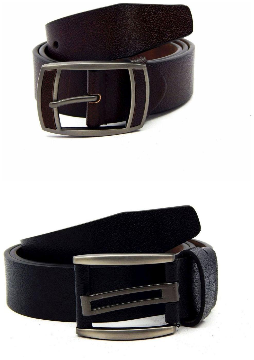 

Els Brown Black Synthetic Leather Belts For Men