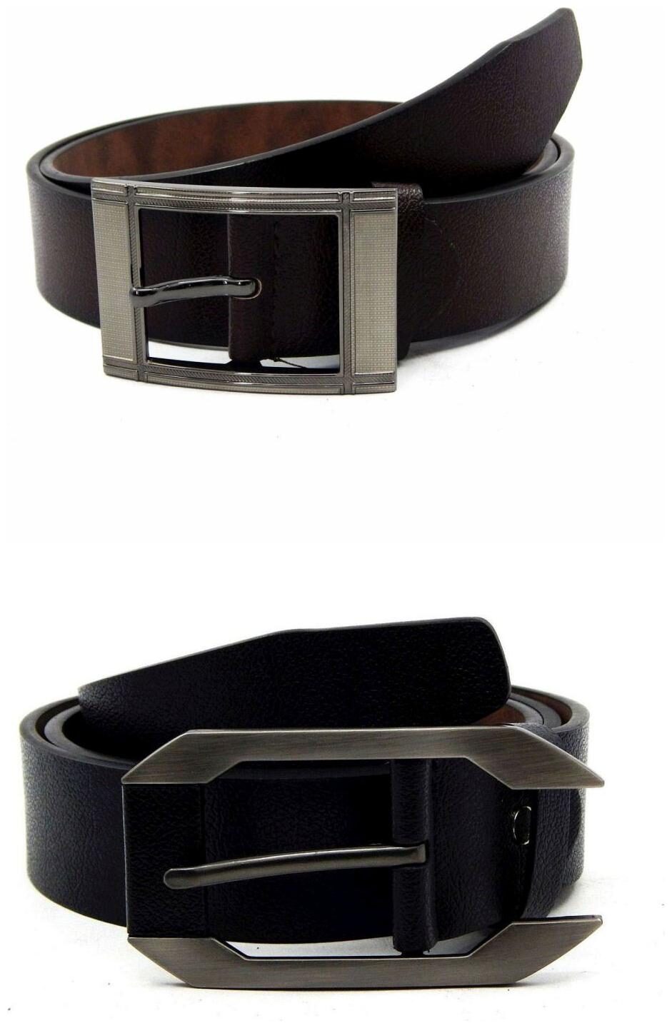 

Els Brown Black Synthetic Leather Belts For Men