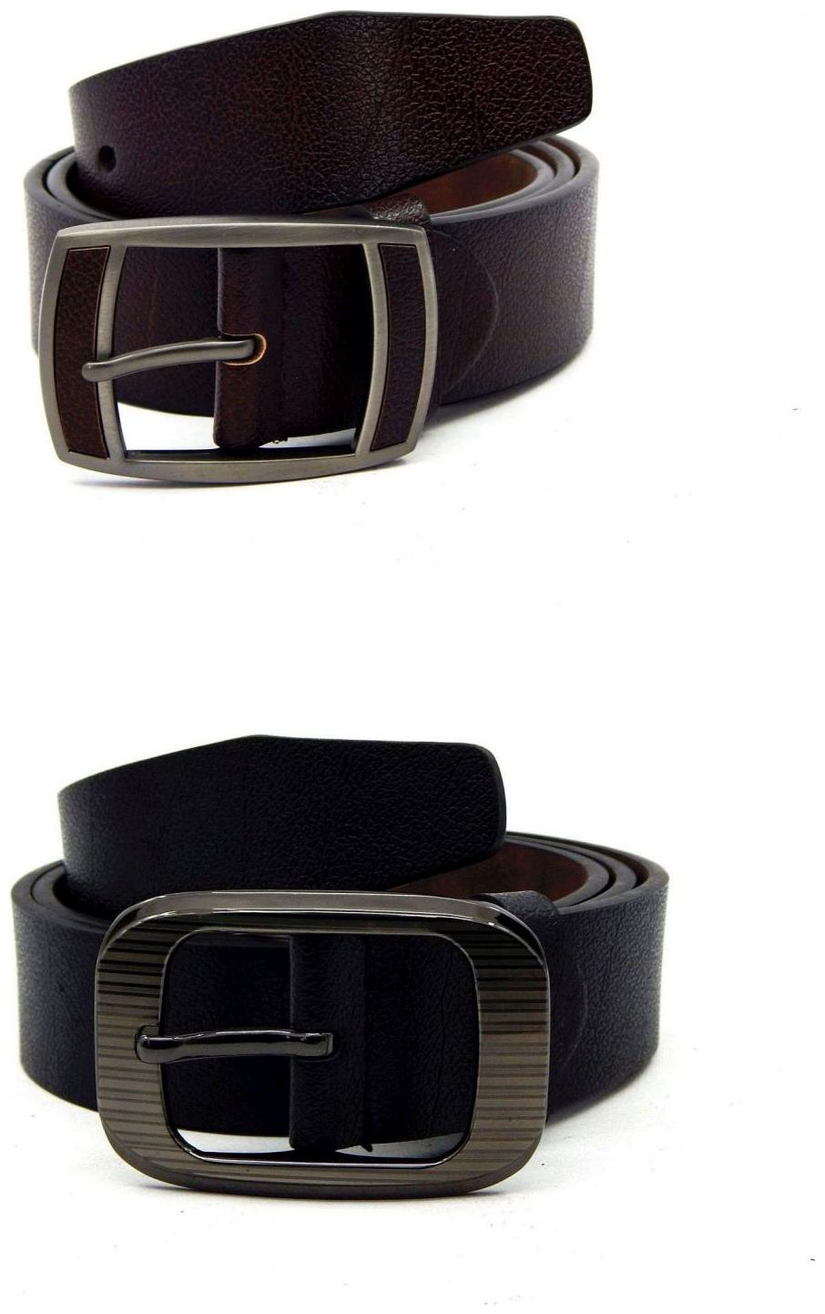 

Els Brown Black Synthetic Leather Belts For Men