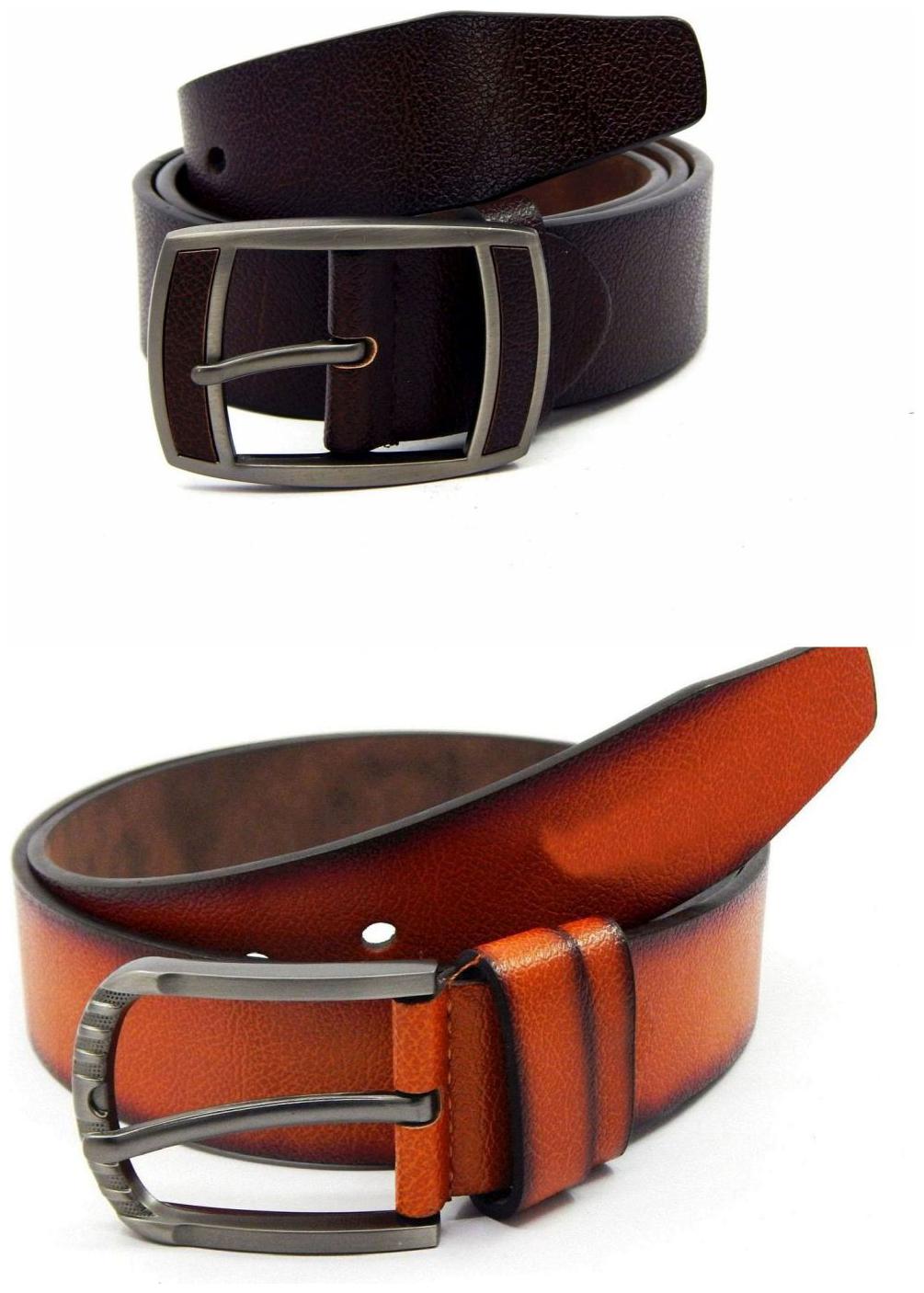 

Els Brown Tan Synthetic Leather Belts For Men