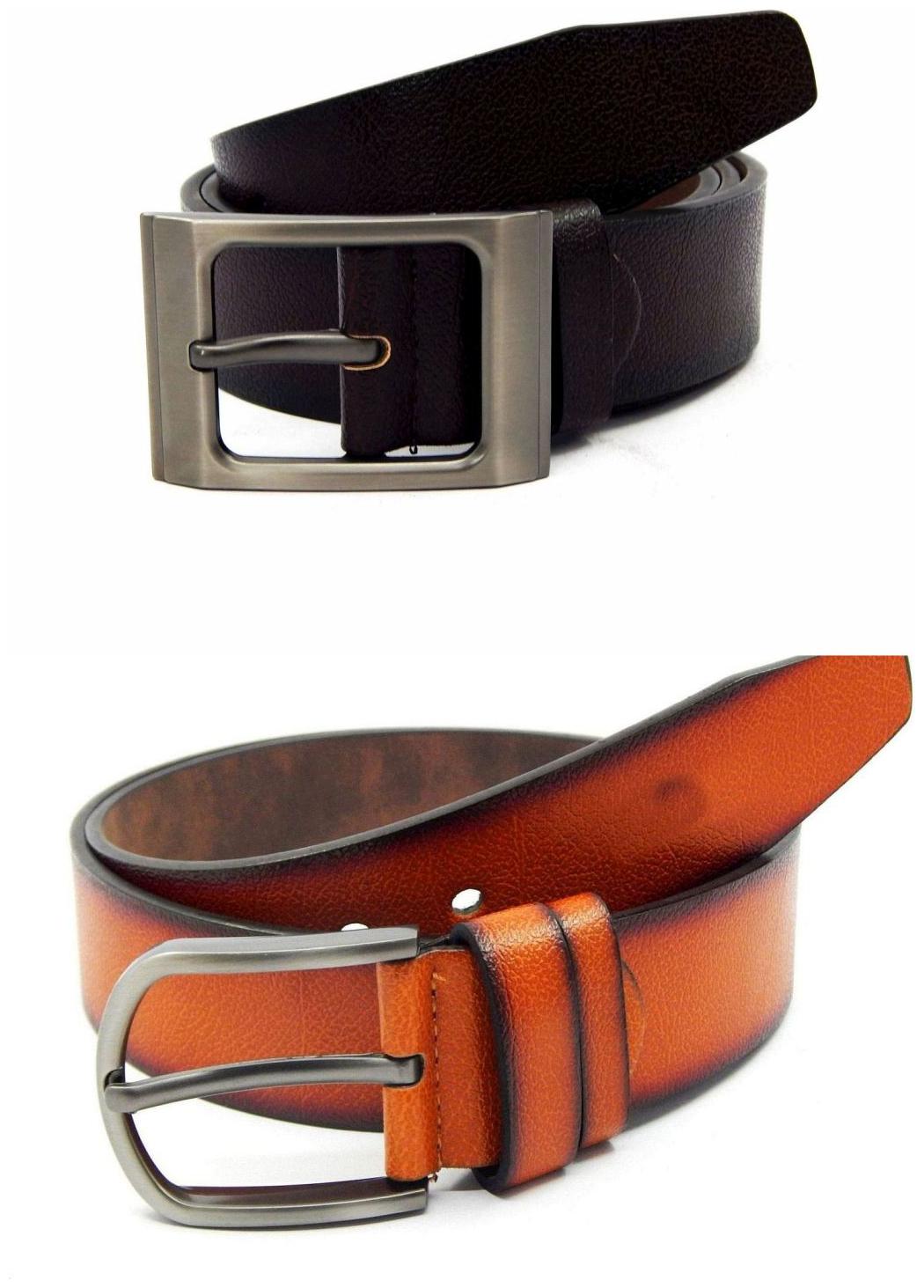 

Els Brown Tan Synthetic Leather Belt For Men