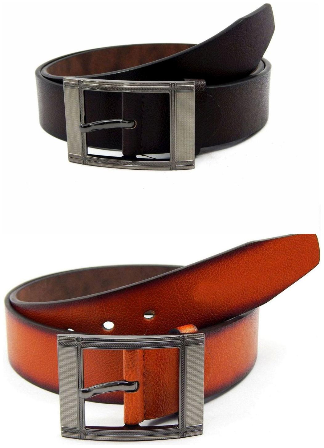 

Els Brown Tan Synthetic Leather Belts For Men