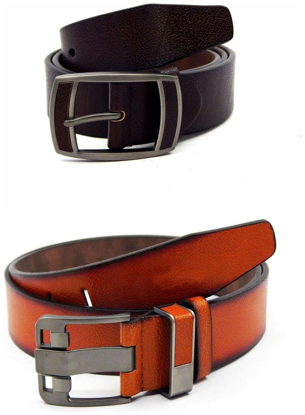 

Els Brown Tan Synthetic Leather Belts For Men