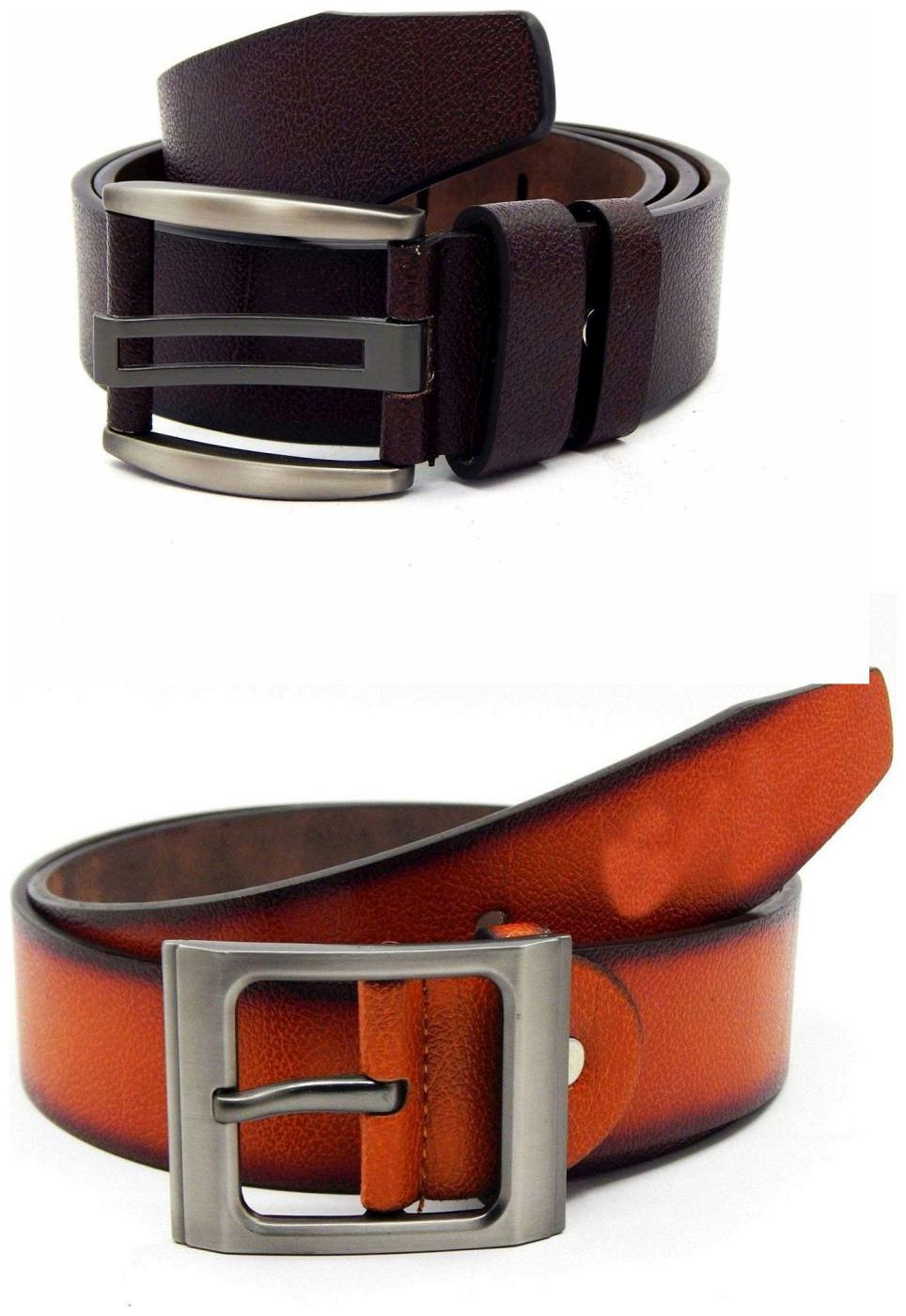 

Els Brown Tan Synthetic Leather Belt For Men