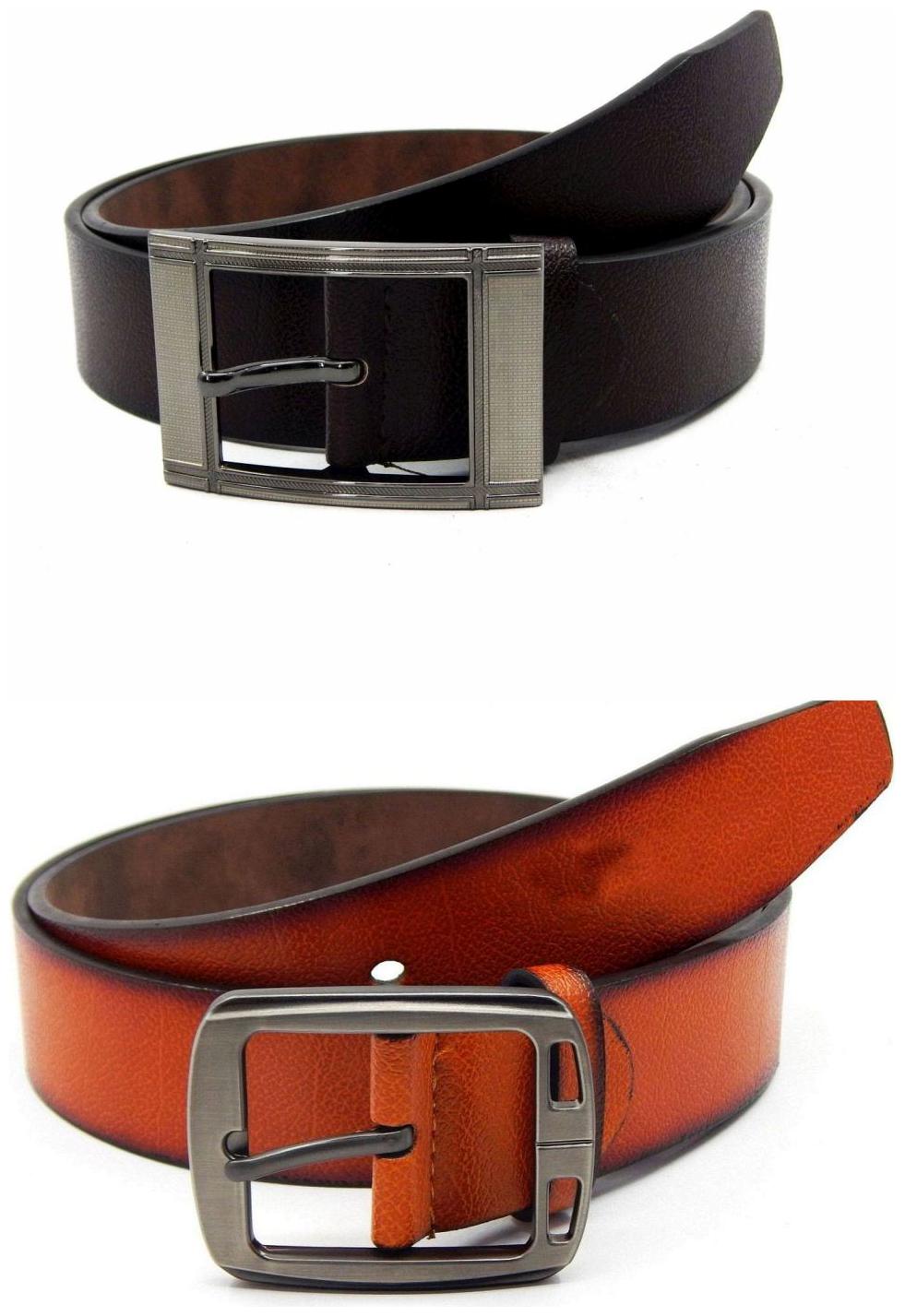 

Els Brown Tan Synthetic Leather Belts For Men