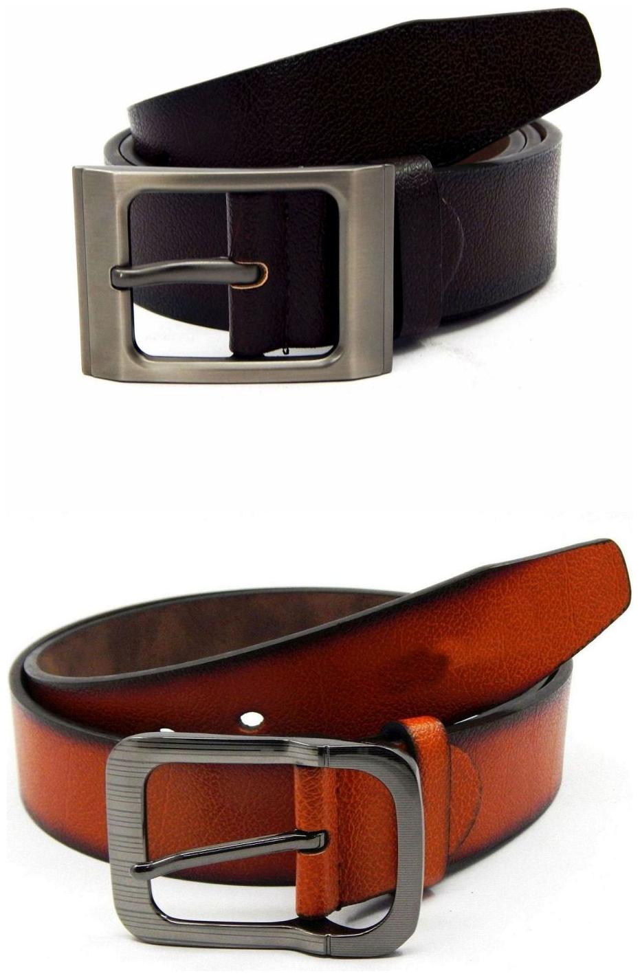 

Els Brown Tan Synthetic Leather Belt For Men
