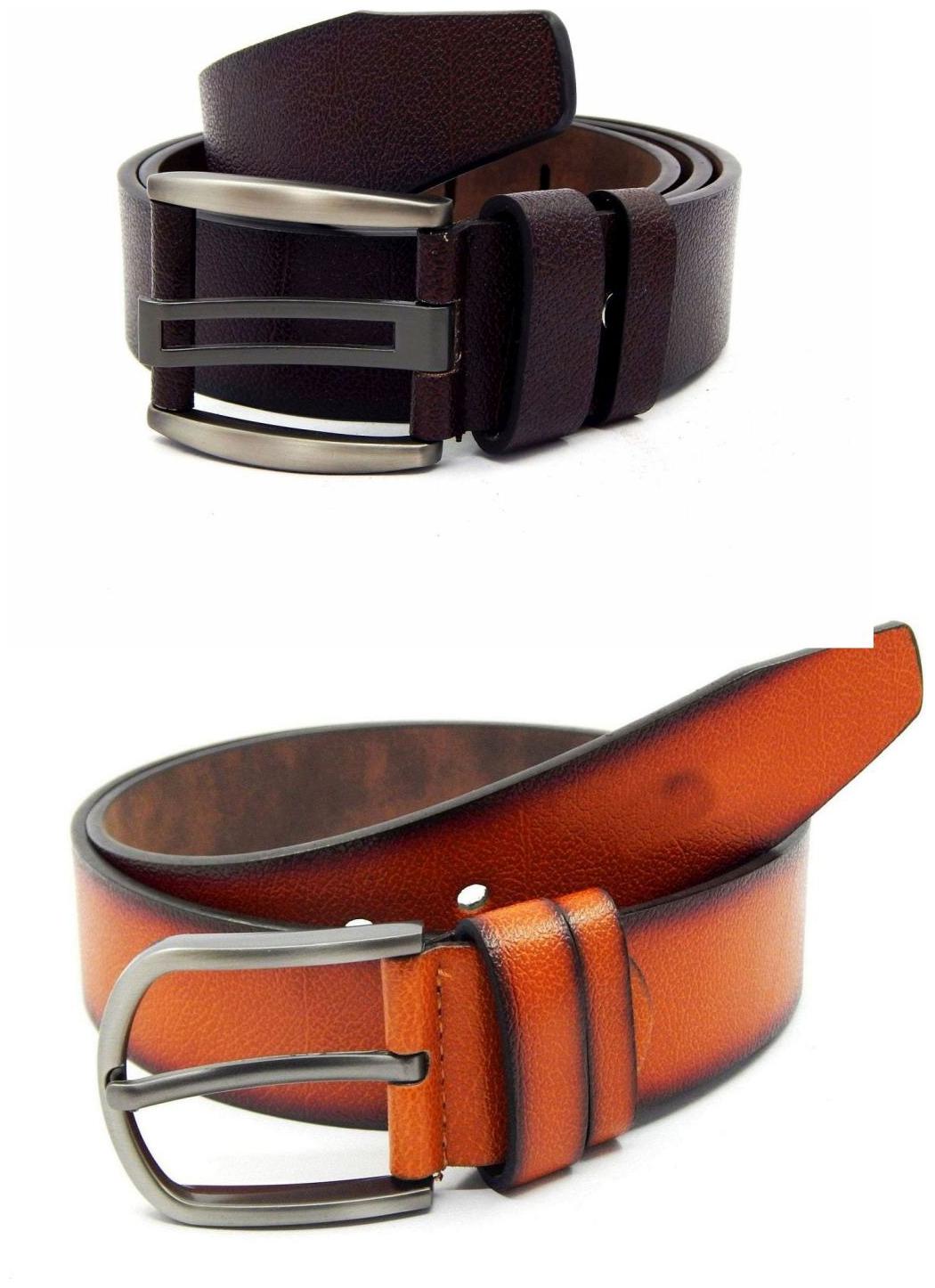 

Els Brown Tan Synthetic Leather Belt For Men