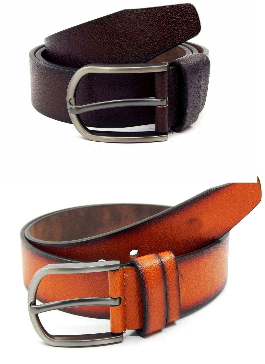 

Els Brown Tan Synthetic Leather Belt For Men