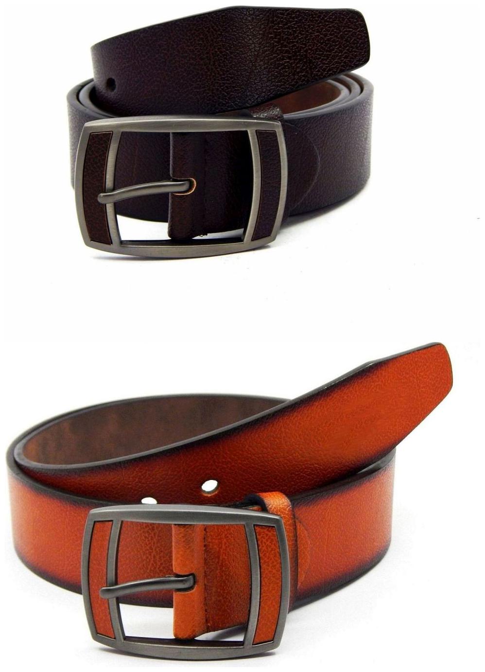 

Els Brown Tan Synthetic Leather Belts For Men