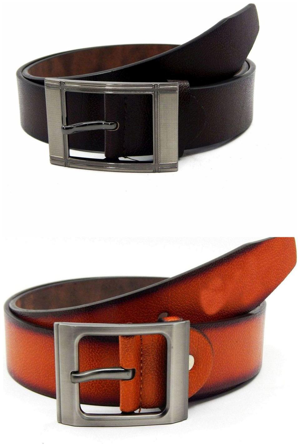 

Els Brown Tan Synthetic Leather Belts For Men