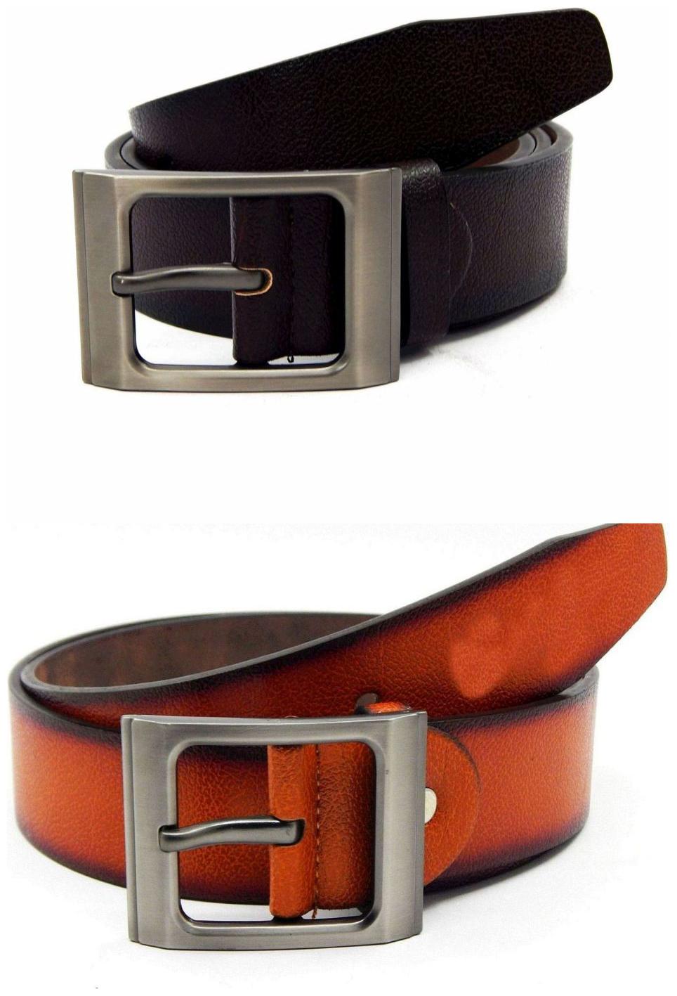 

Els Brown Tan Synthetic Leather Belt For Men