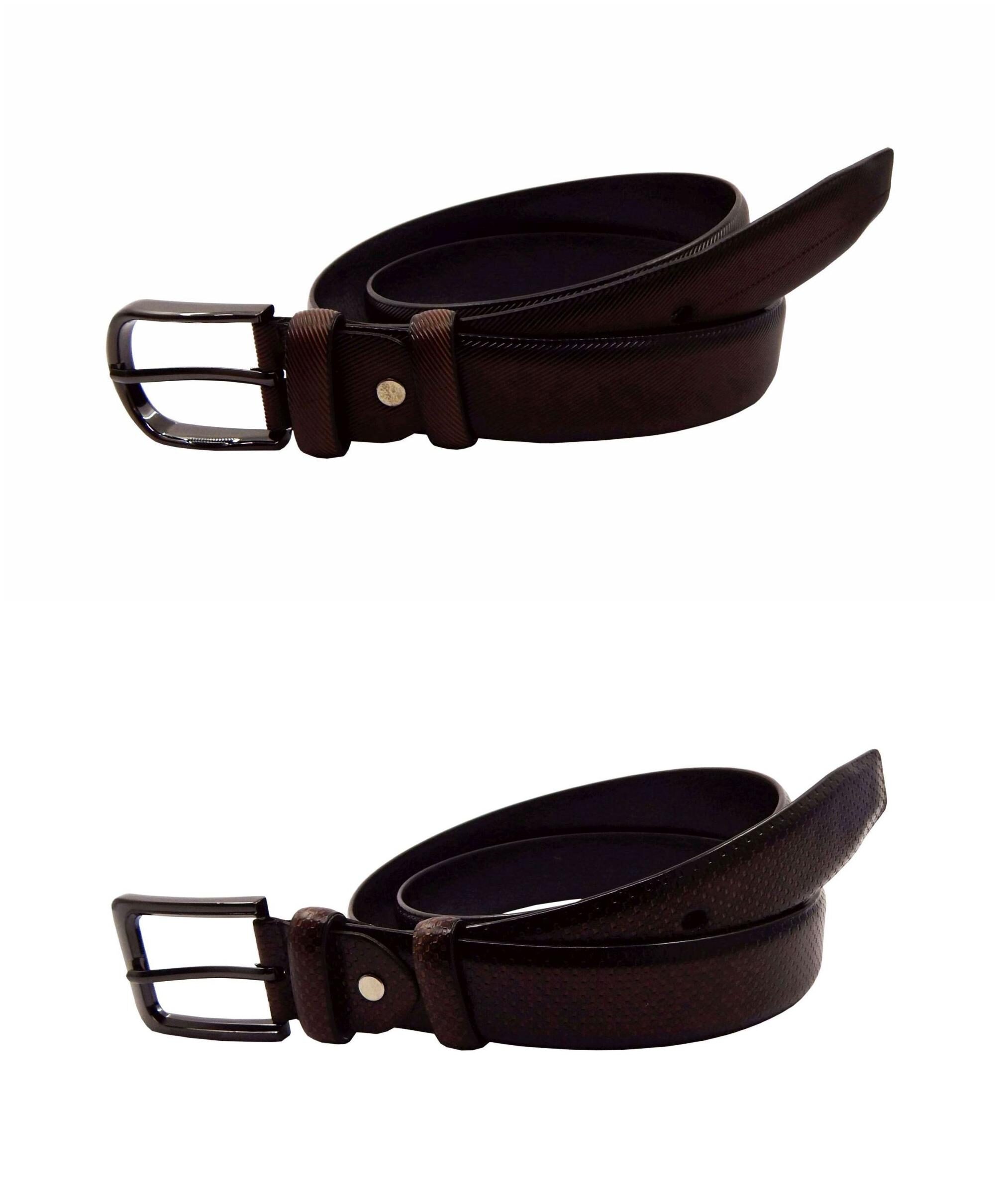 

ELS Men s Artificial Leather Casual Formal Belt Pack Of Two Brown Brown (HDEF233-24-BR-HDEF233-25-BR-S38)