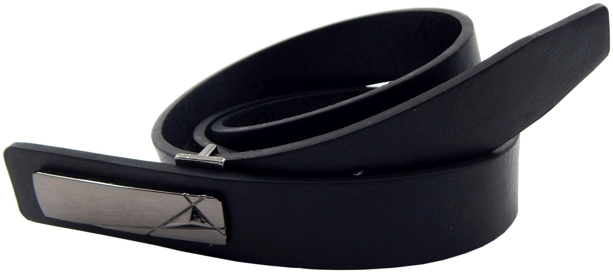 

ELS Men s Waist Belt Artificial Leather Formal Casual Belt Black (54-BL)