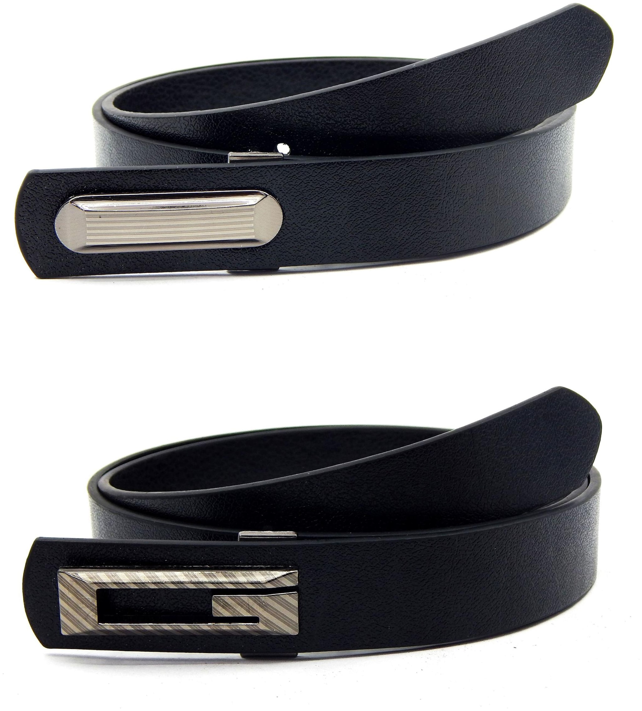 

Els Men Women Faux Leather Belt Pack Of 2 Black Brown