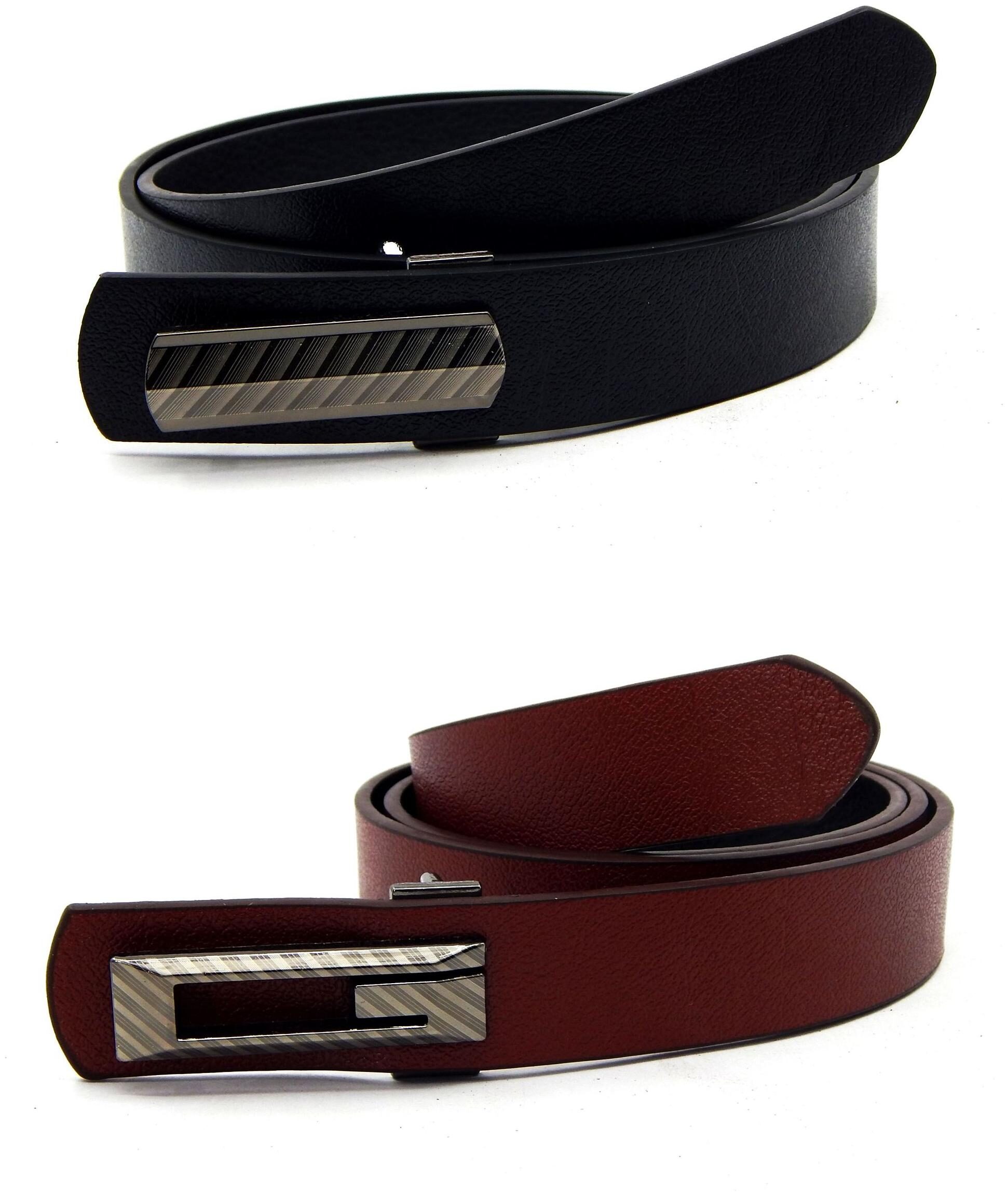 

Els Men Women Faux Leather Belt Pack Of 2 Black Tan