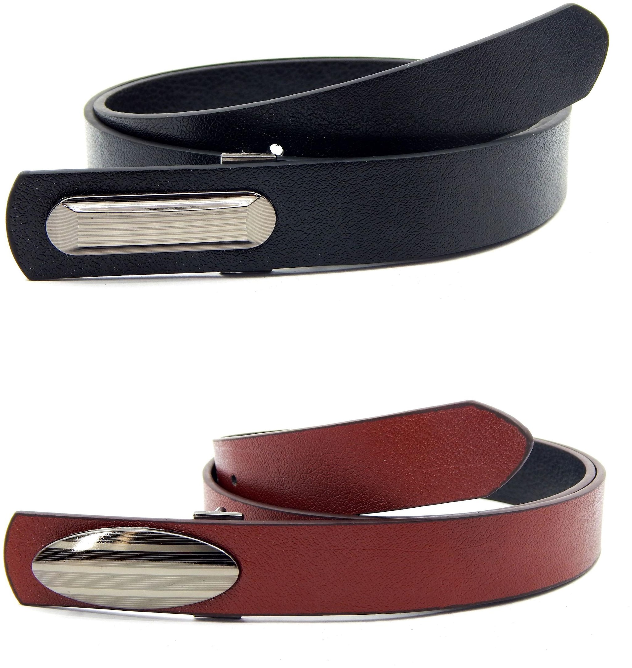 

Els Men Women Faux Leather Belt Pack Of 2 Black Tan