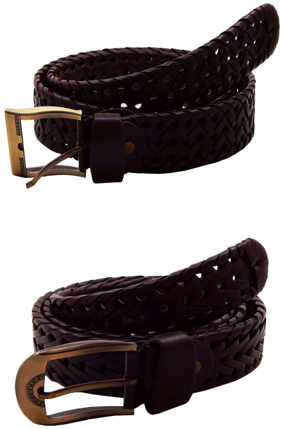 

ELS Men Women Bunai (Woven) Artificial Leather Casual Formal Belt Pack Of Two (Brown Brown BUNAI-31-BR-32-BR)