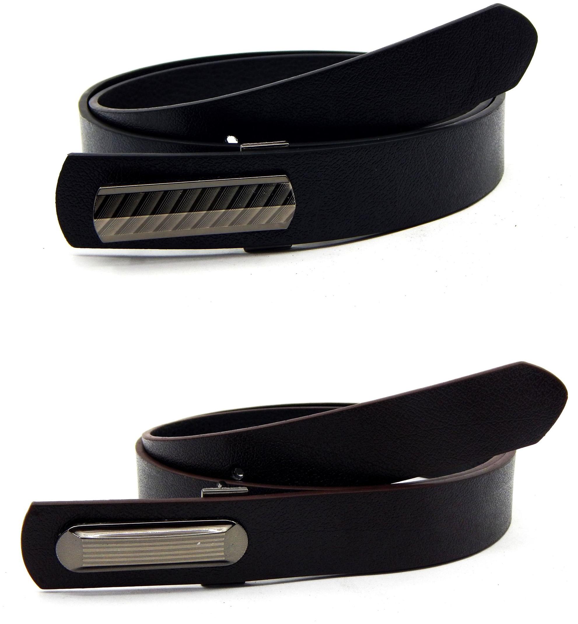 

Els Men Women Faux Leather Belt Pack Of 2 Black Brown