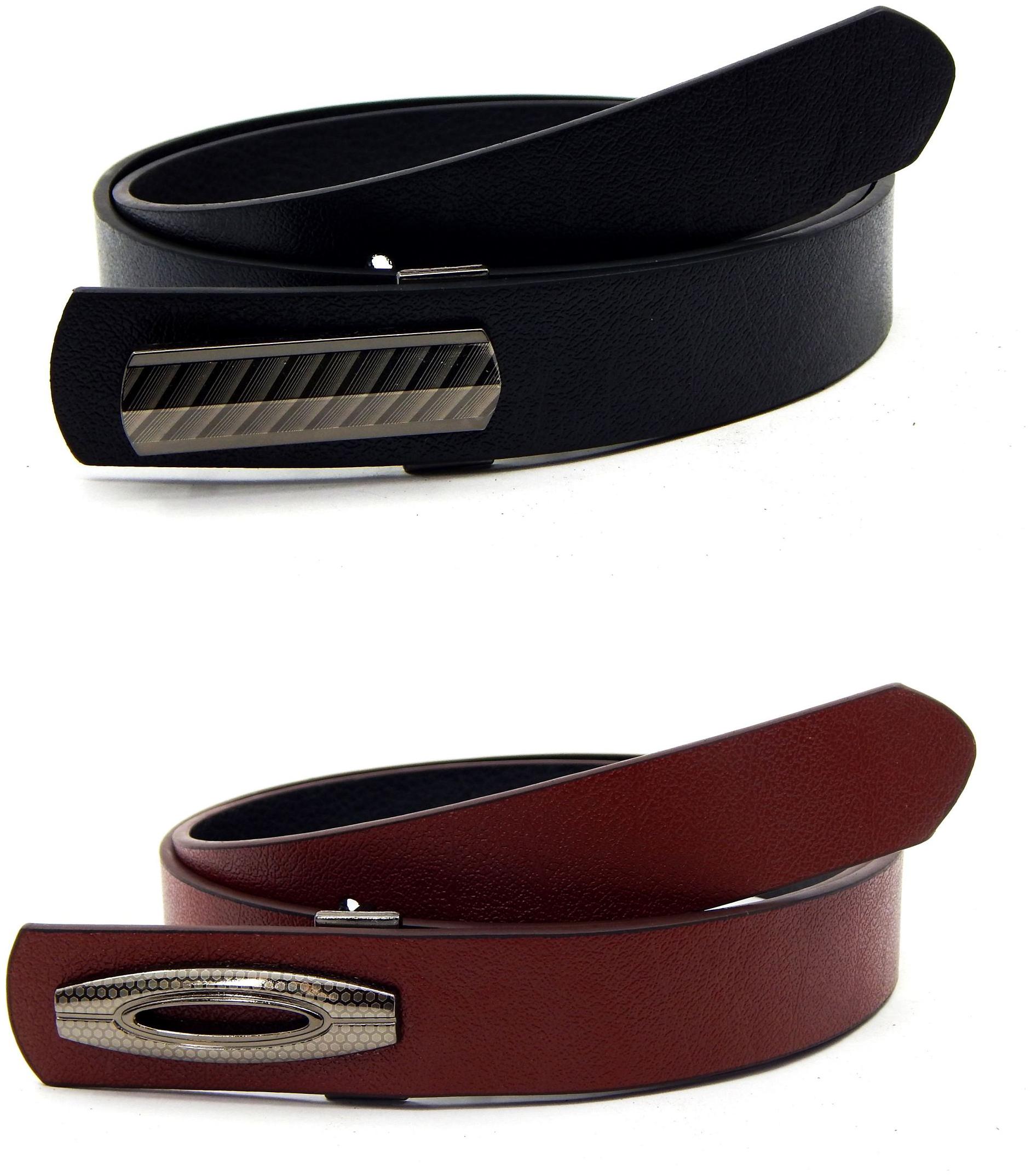 

Els Men Women Faux Leather Belt Pack Of 2 Black Tan