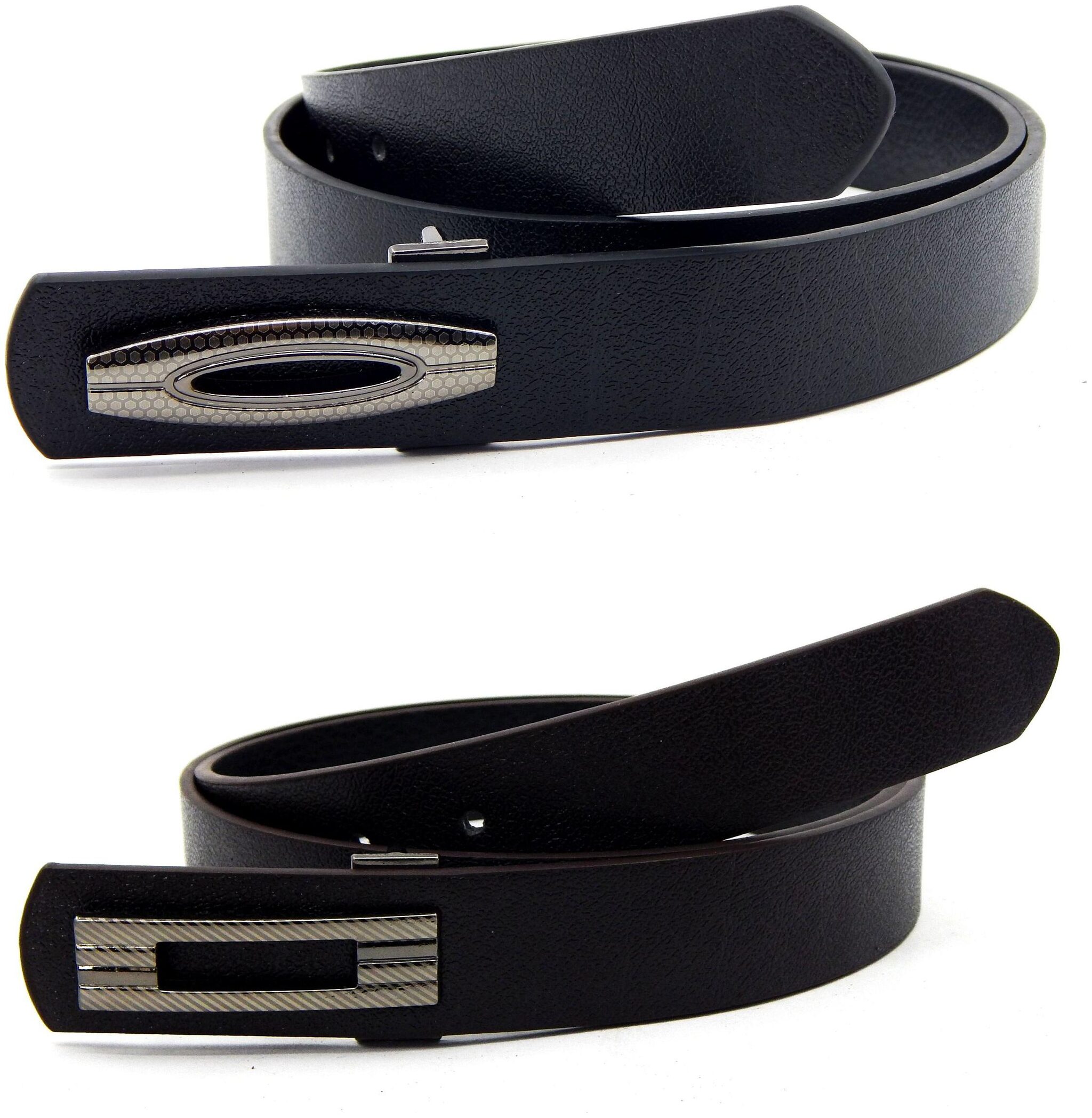 

Els Men Women Faux Leather Belt Pack Of 2 Black Brown
