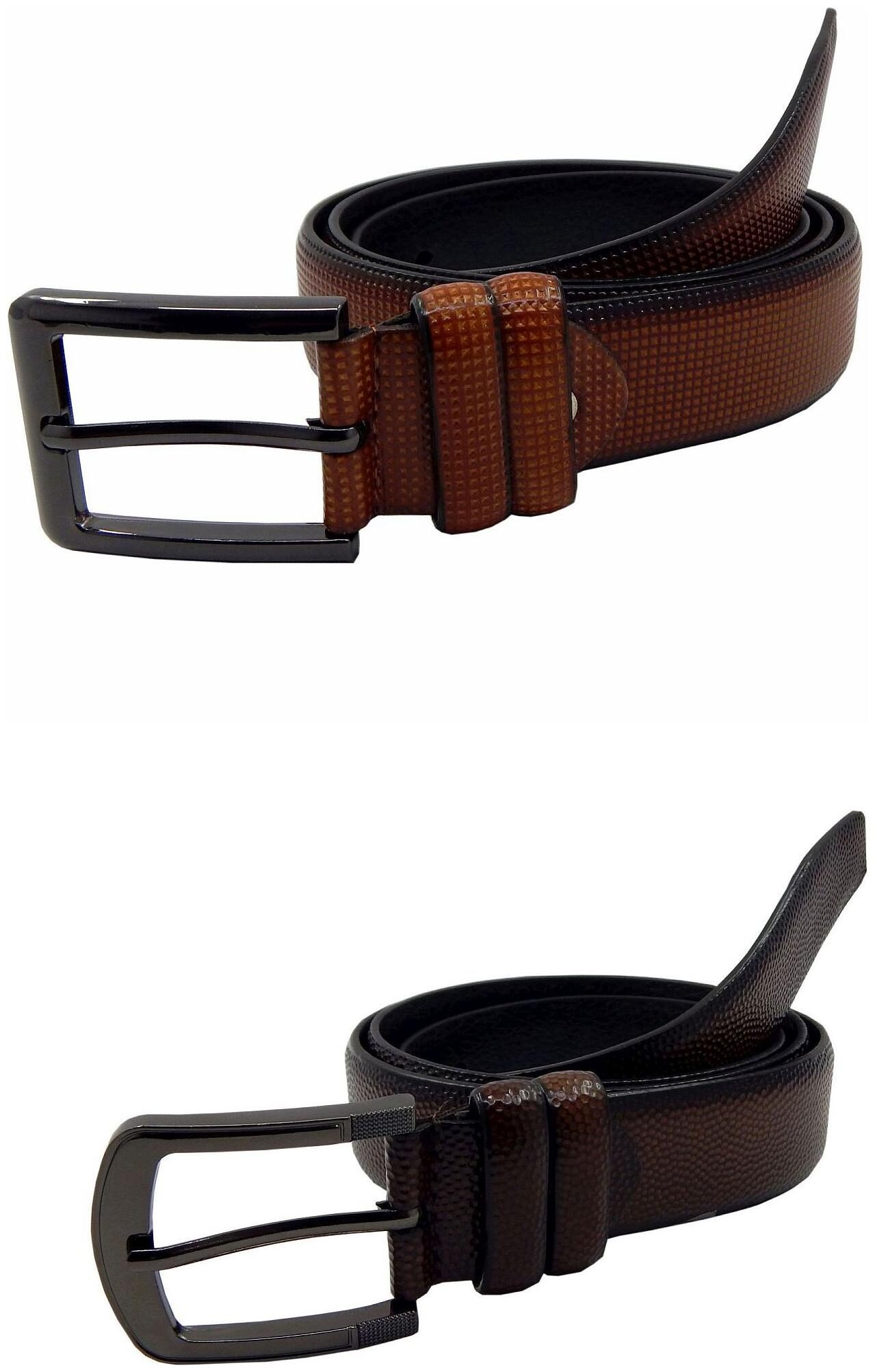 

Els Mens Faux Leather Casual Formal BeltPack Of TwoTanBrown (HD466-08-TN-HD466-20-BR)