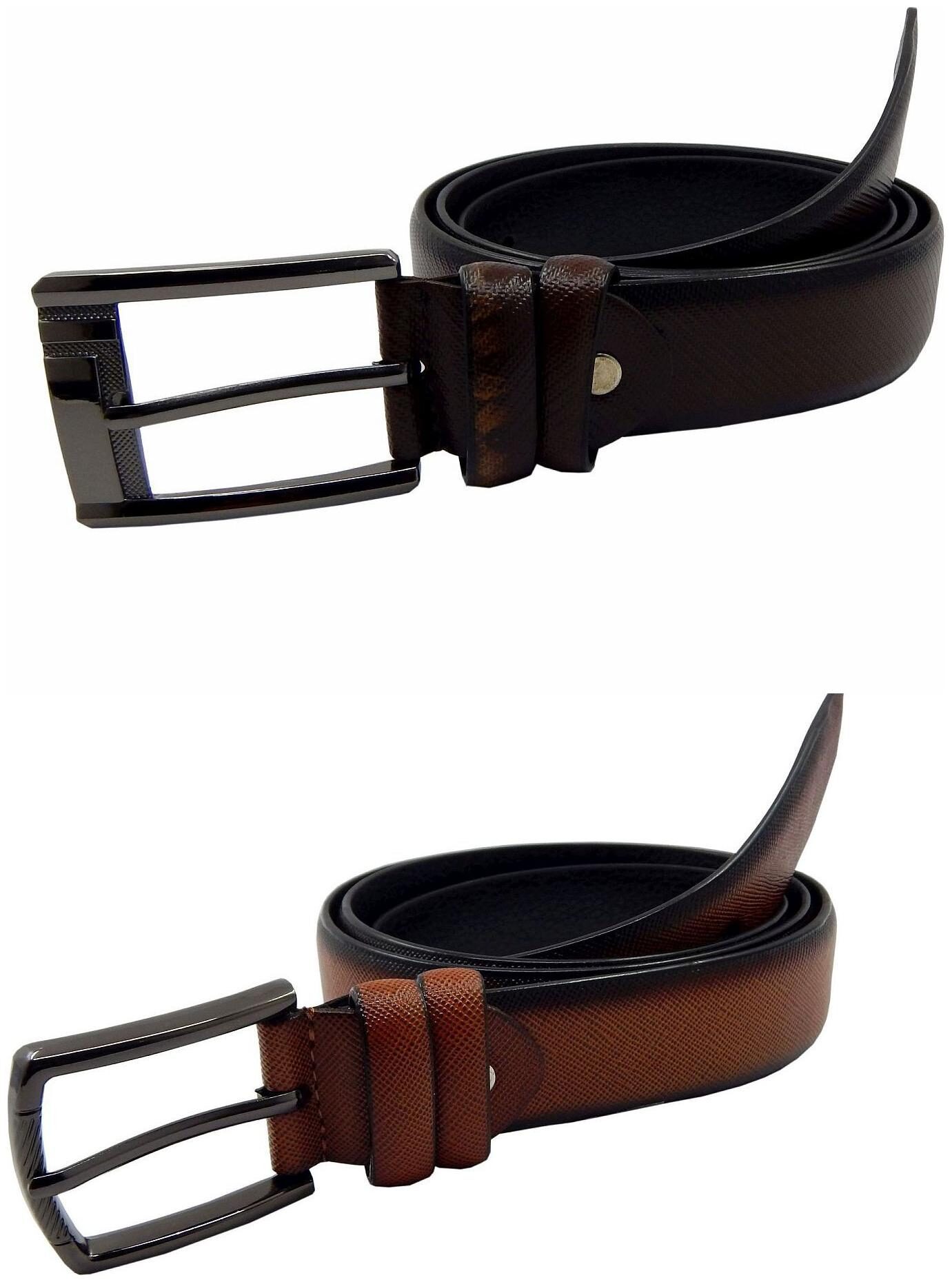 

Els Mens Faux Leather Casual Formal BeltPack Of Two Brown Tan (HD466-18-BR-HD466-19-TN)