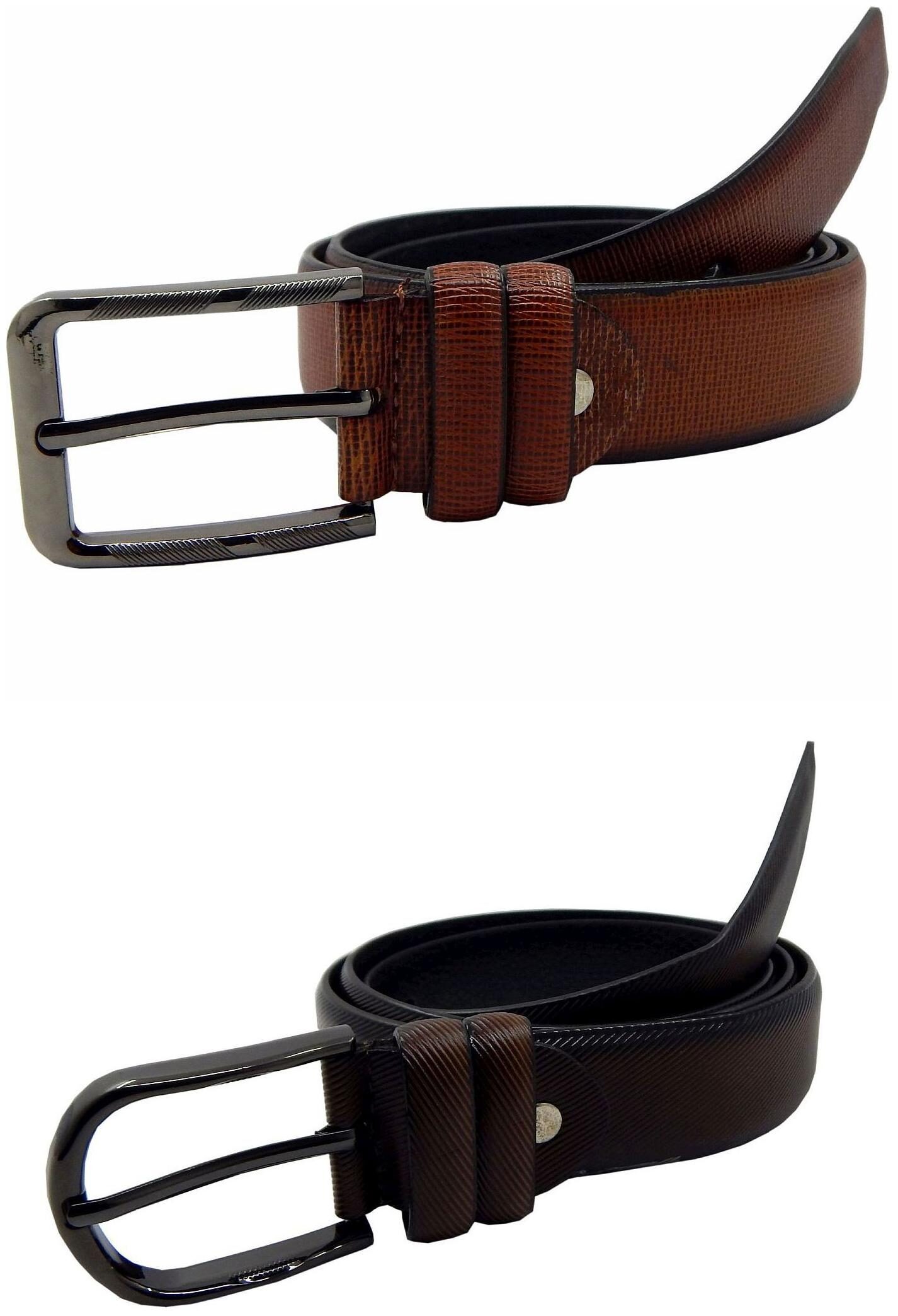 

Els Mens Faux Leather Casual Formal BeltPack Of TwoTanBrown (HD466-04-TN-HD466-24-BR)