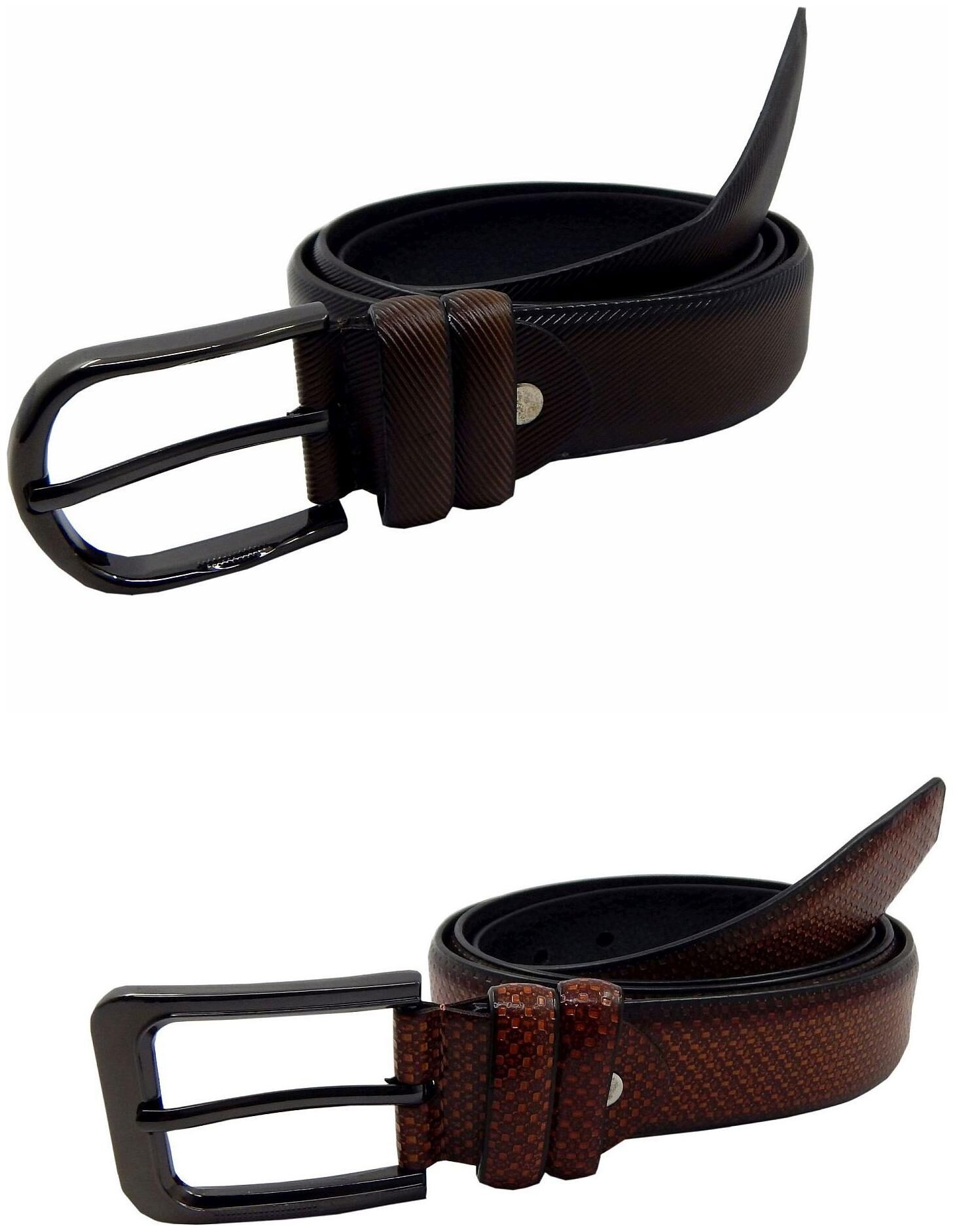 

Els Mens Faux Leather Casual Formal BeltPack Of Two Brown Tan (HD466-24-BR-HD466-25-TN)