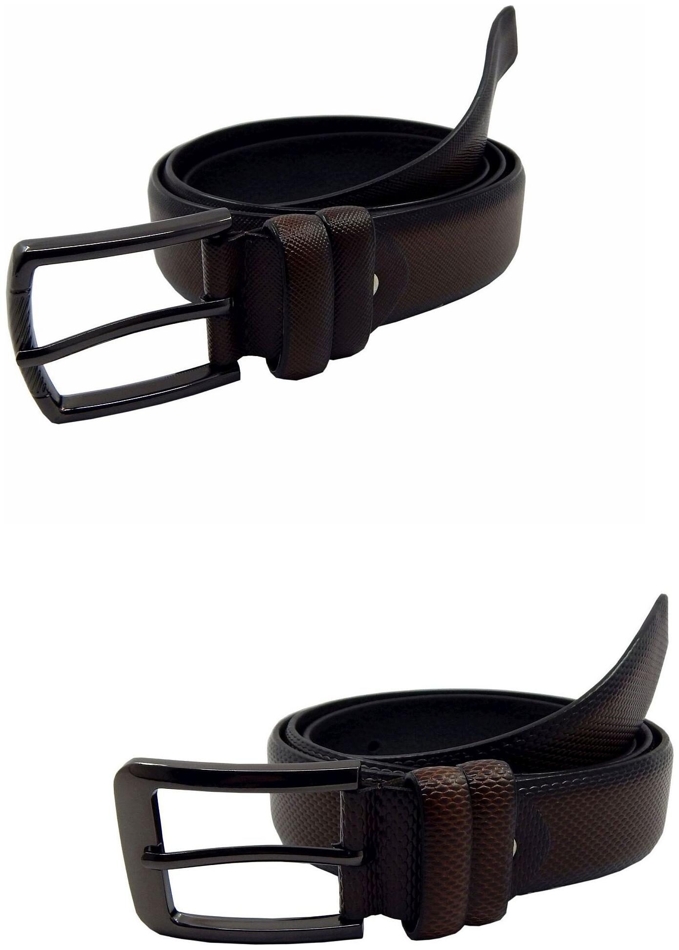 

Els Mens Faux Leather Casual Formal BeltPack Of Two BrownBrown (HD466-19-BR-HD466-21-BR)