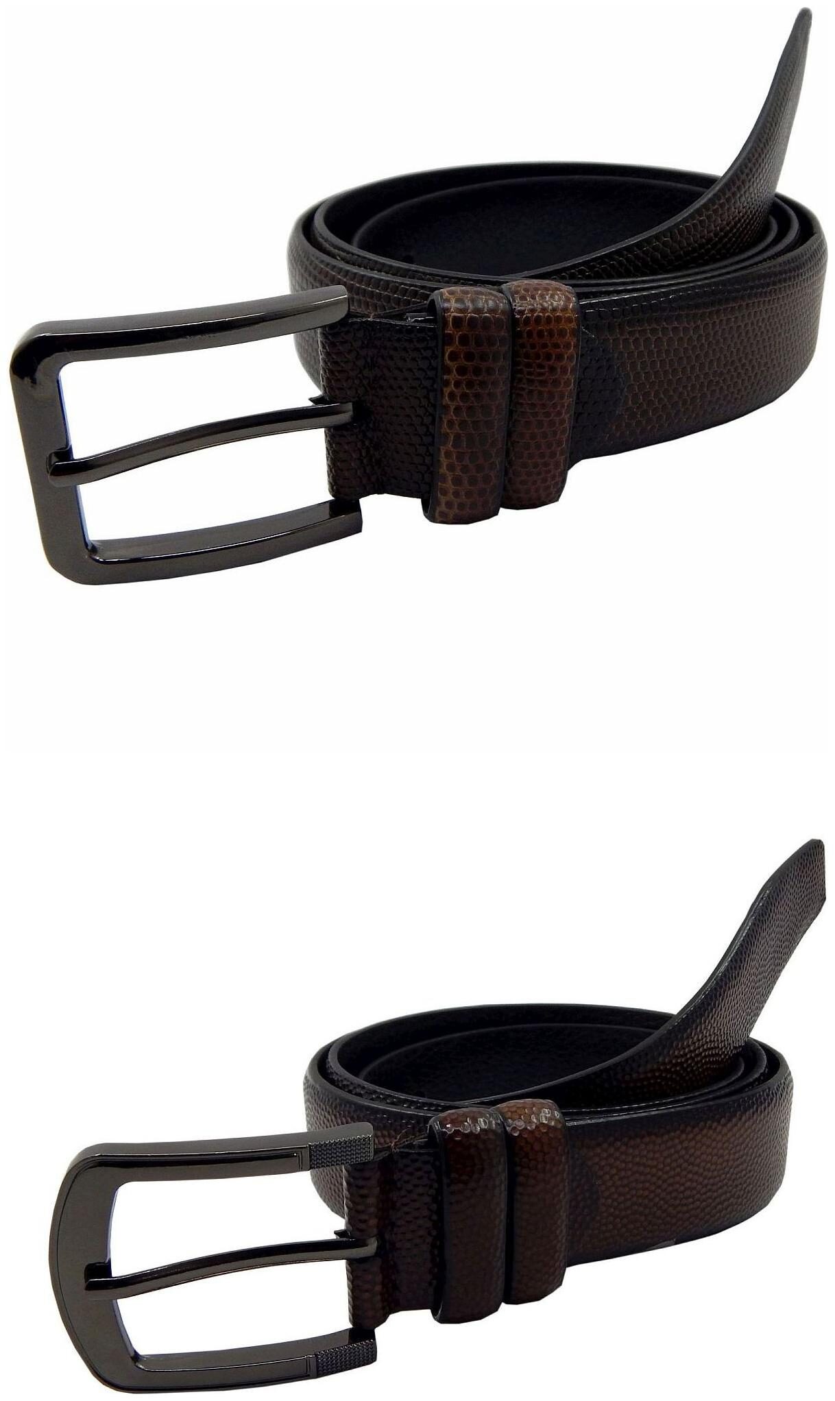 

Els Mens Faux Leather Casual Formal BeltPack Of Two BrownBrown (HD466-11-BR-HD466-20-BR)