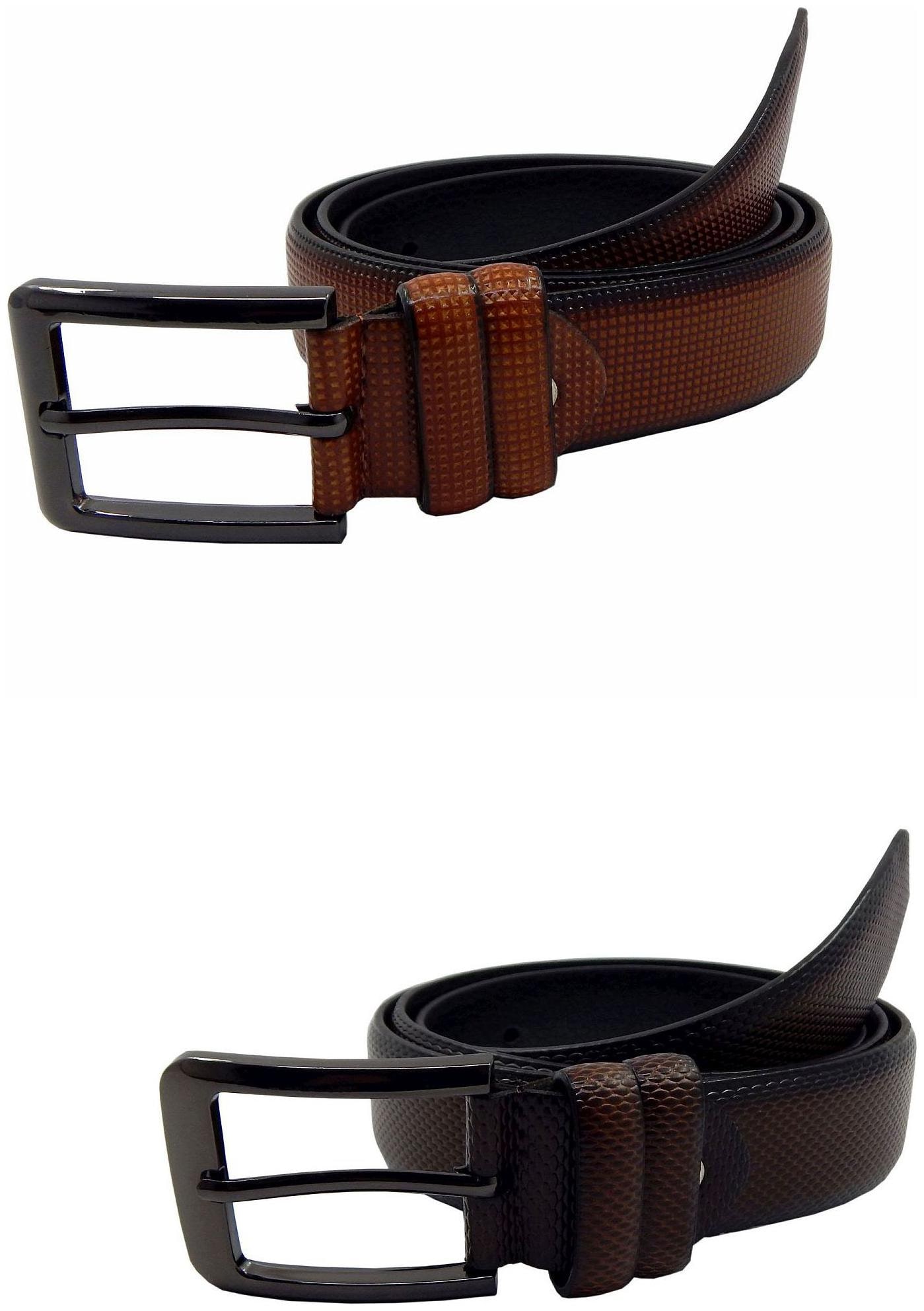 

Els Mens Faux Leather Casual Formal BeltPack Of TwoTanBrown (HD466-08-TN-HD466-21-BR)