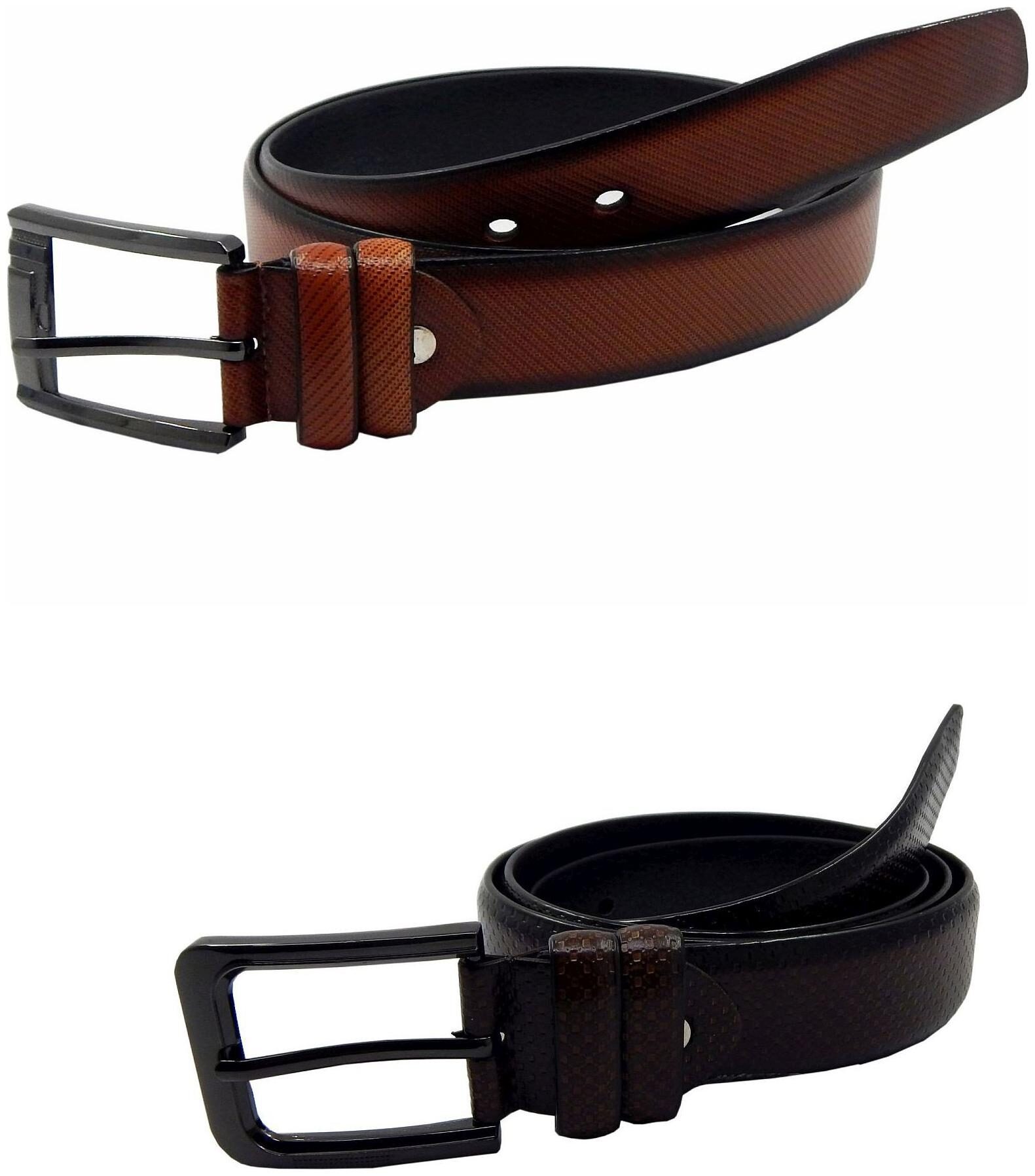 

Els Mens Faux Leather Casual Formal BeltPack Of TwoTanBrown (HD466-18-TN-HD466-25-BR)