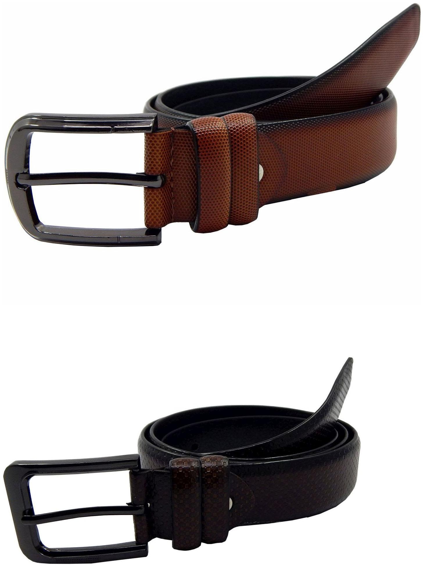 

Els Mens Faux Leather Casual Formal BeltPack Of TwoTanBrown (HD466-06-TN-HD466-25-BR)