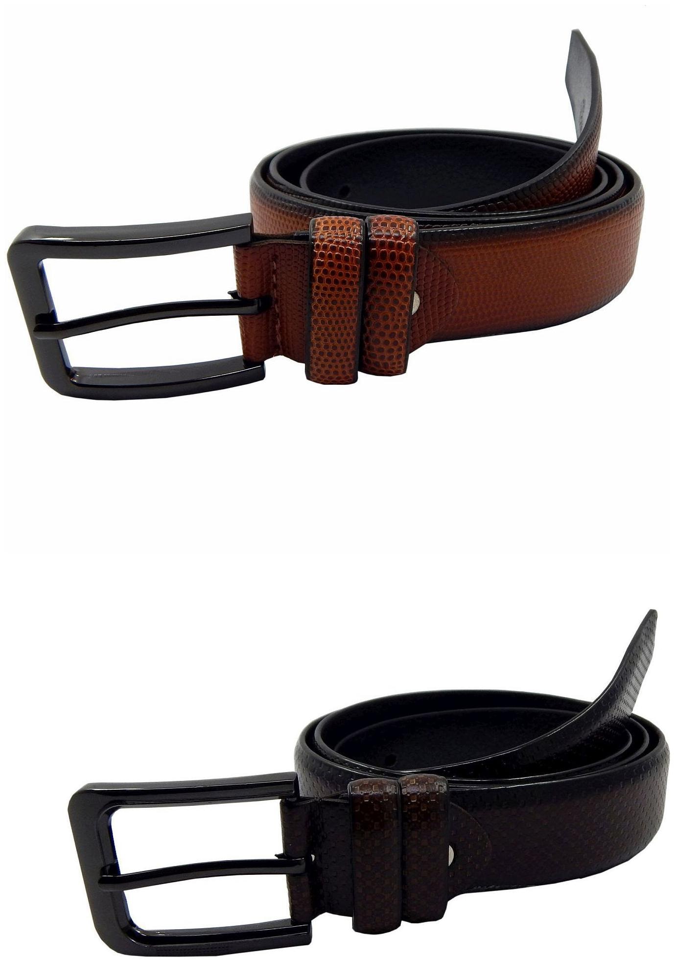

Els Mens Faux Leather Casual Formal BeltPack Of TwoTanBrown (HD466-11-TN-HD466-25-BR)