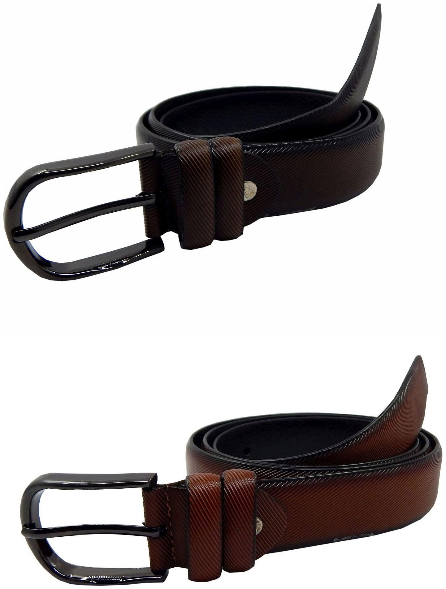 

Els Mens Faux Leather Casual Formal BeltPack Of Two Brown Tan (HD466-24-BR-HD466-24-TN)