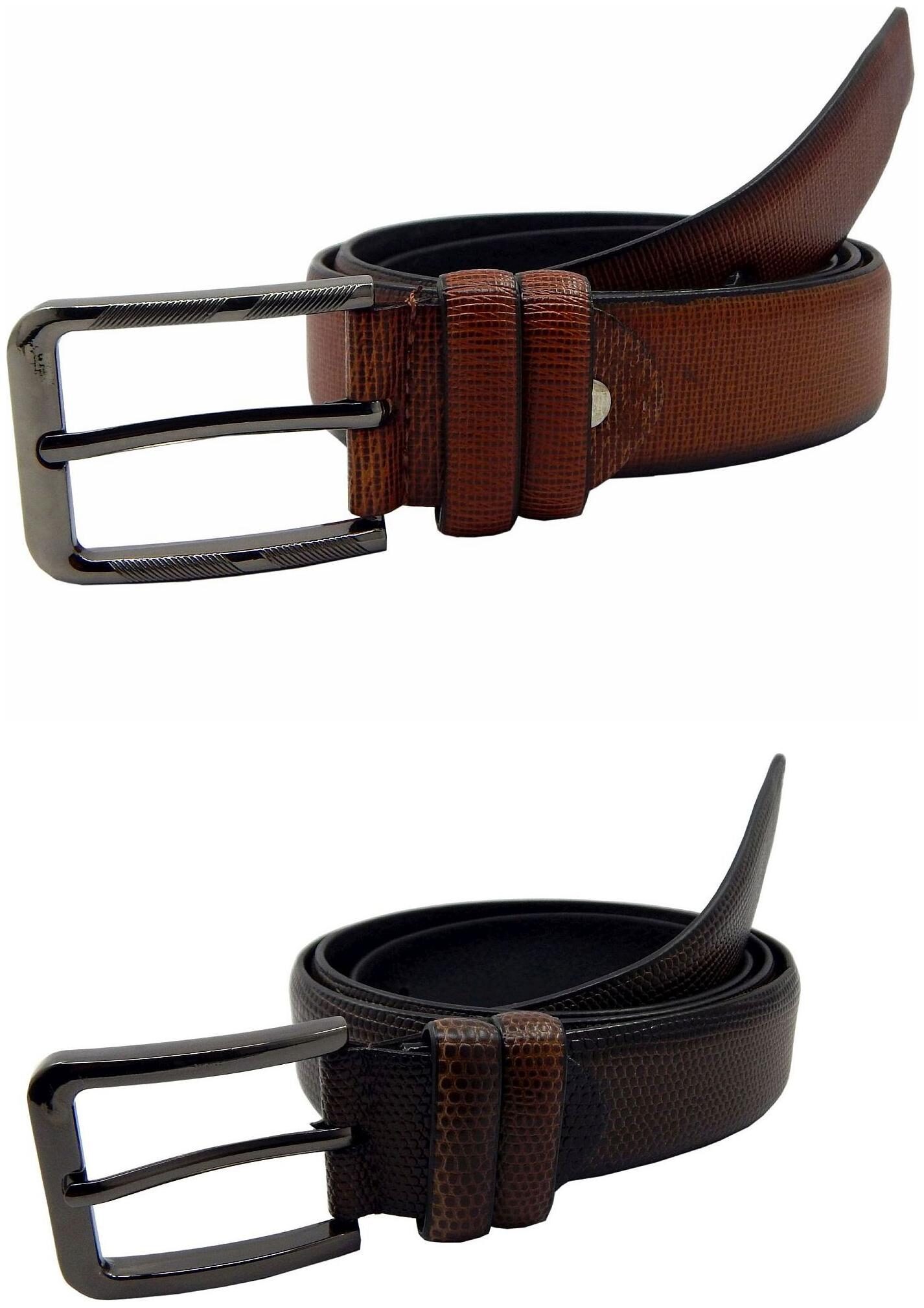 

Els Mens Faux Leather Casual Formal BeltPack Of TwoTanBrown (HD466-04-TN-HD466-11-BR)