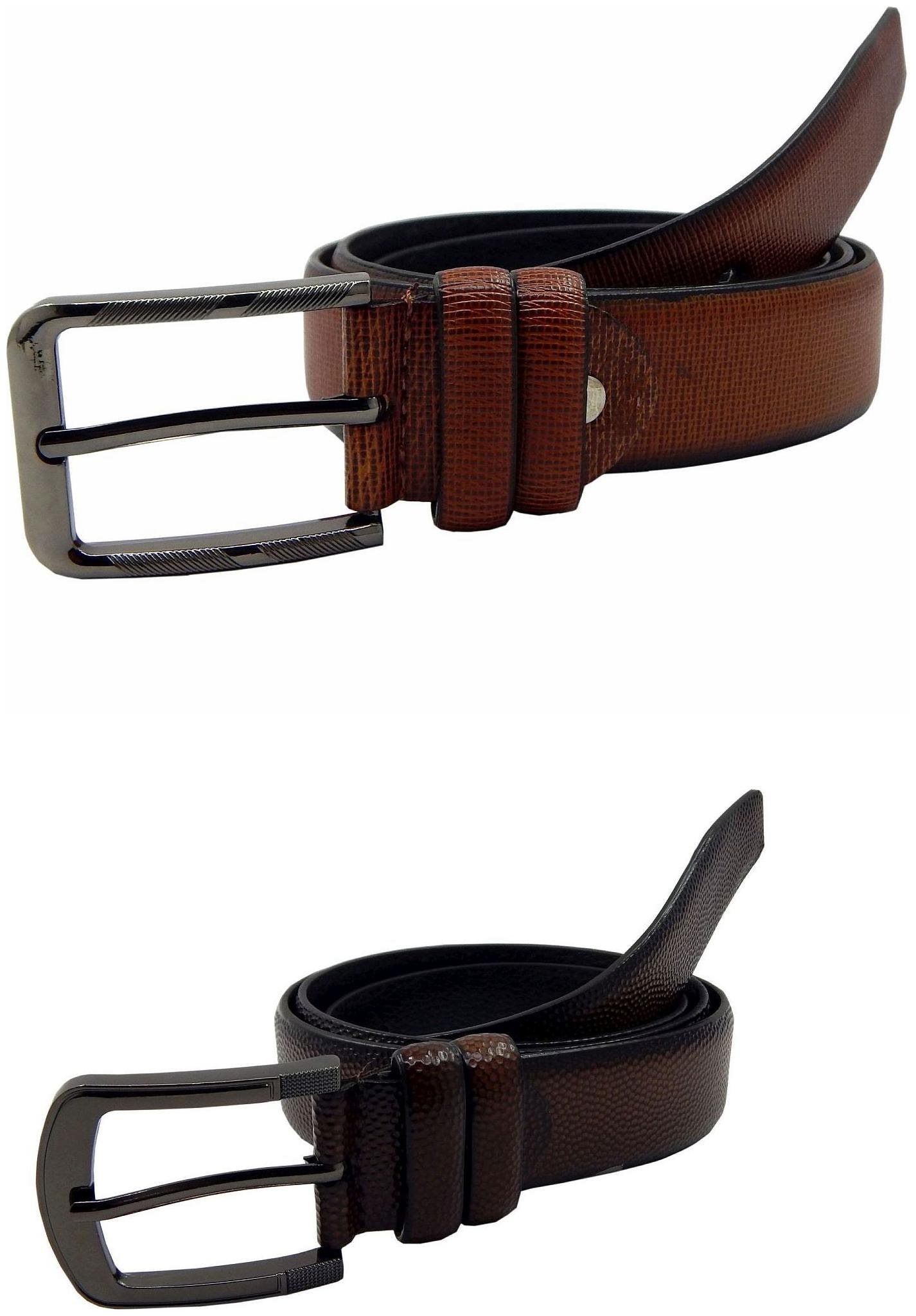 

Els Mens Faux Leather Casual Formal BeltPack Of TwoTanBrown (HD466-04-TN-HD466-20-BR)