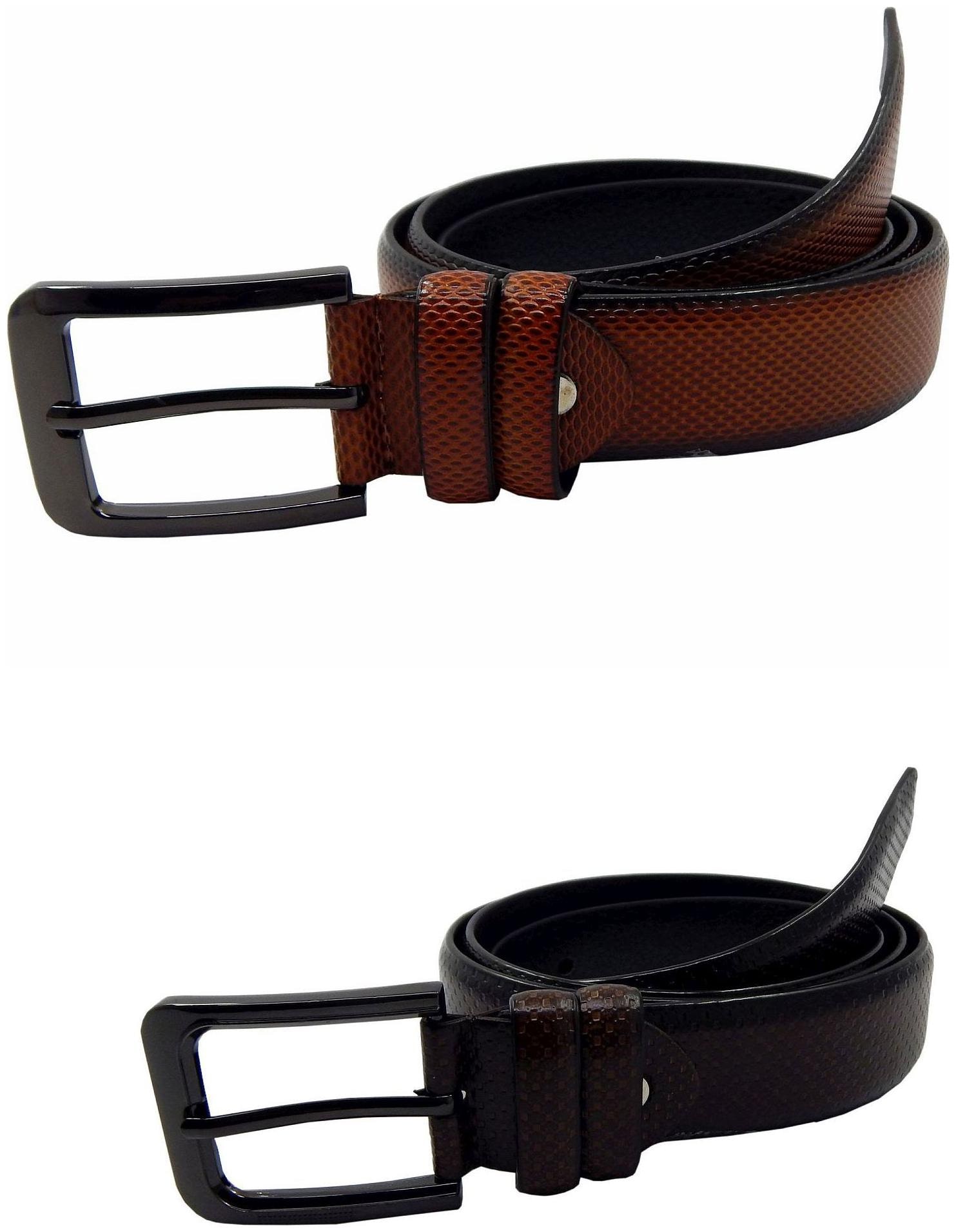 

Els Mens Faux Leather Casual Formal BeltPack Of TwoTanBrown (HD466-21-TN-HD466-25-BR)