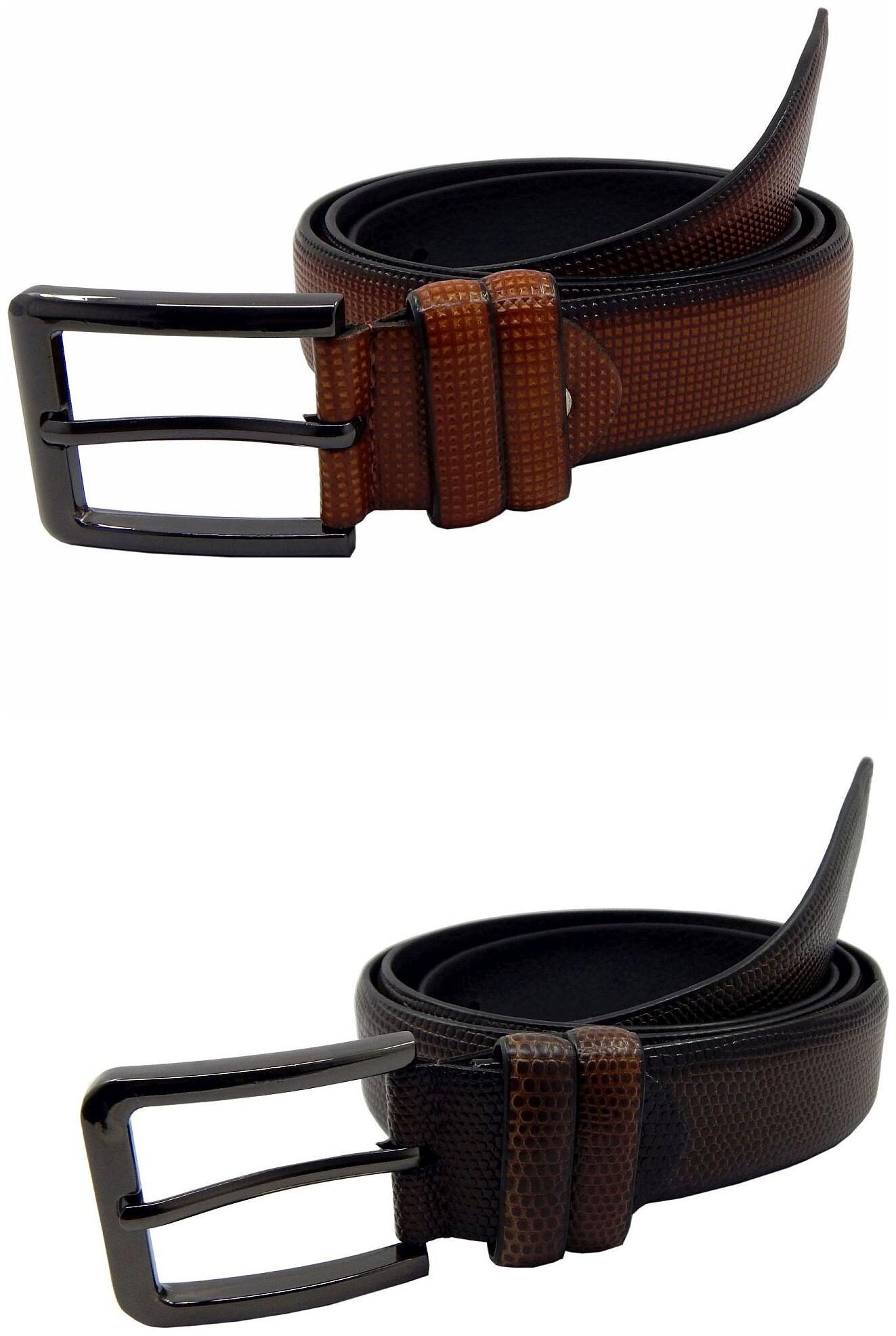 

Els Mens Faux Leather Casual Formal BeltPack Of TwoTanBrown (HD466-08-TN-HD466-11-BR)