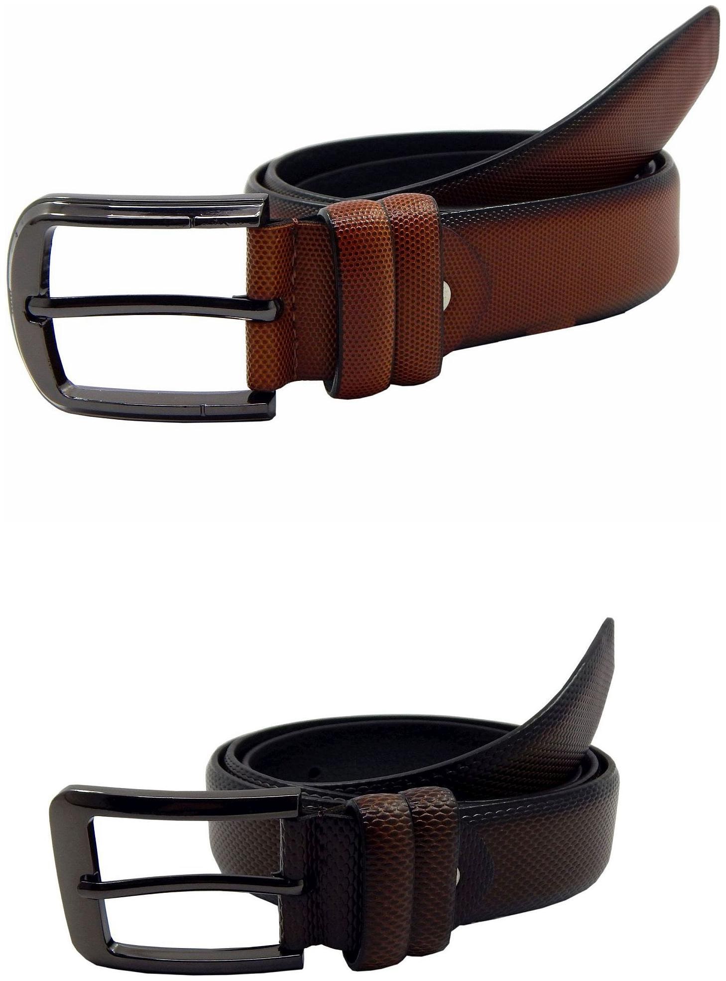 

Els Mens Faux Leather Casual Formal BeltPack Of TwoTanBrown (HD466-06-TN-HD466-21-BR)