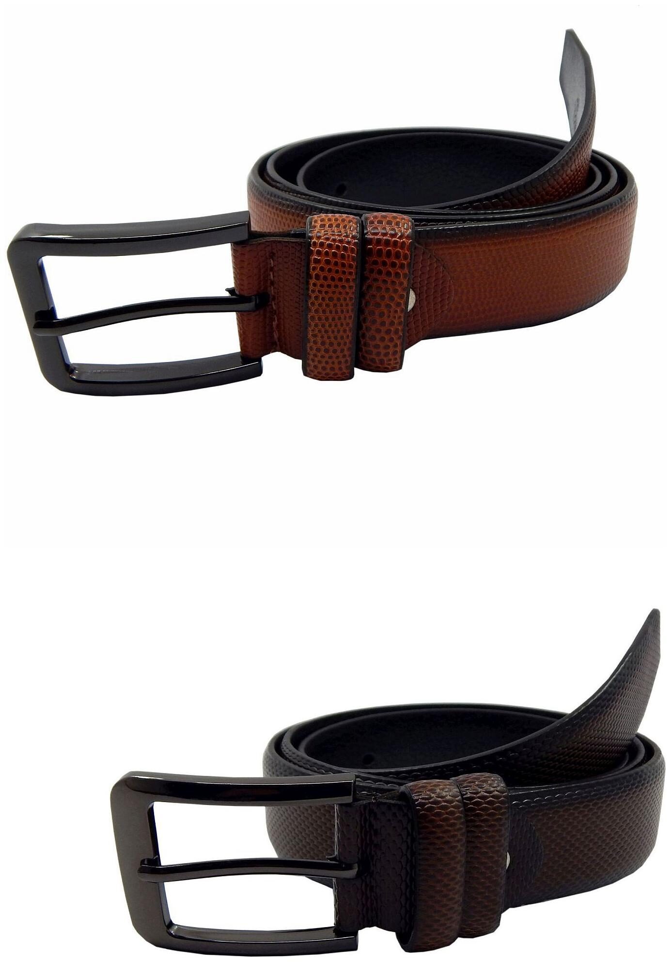 

Els Mens Faux Leather Casual Formal BeltPack Of TwoTanBrown (HD466-11-TN-HD466-21-BR)