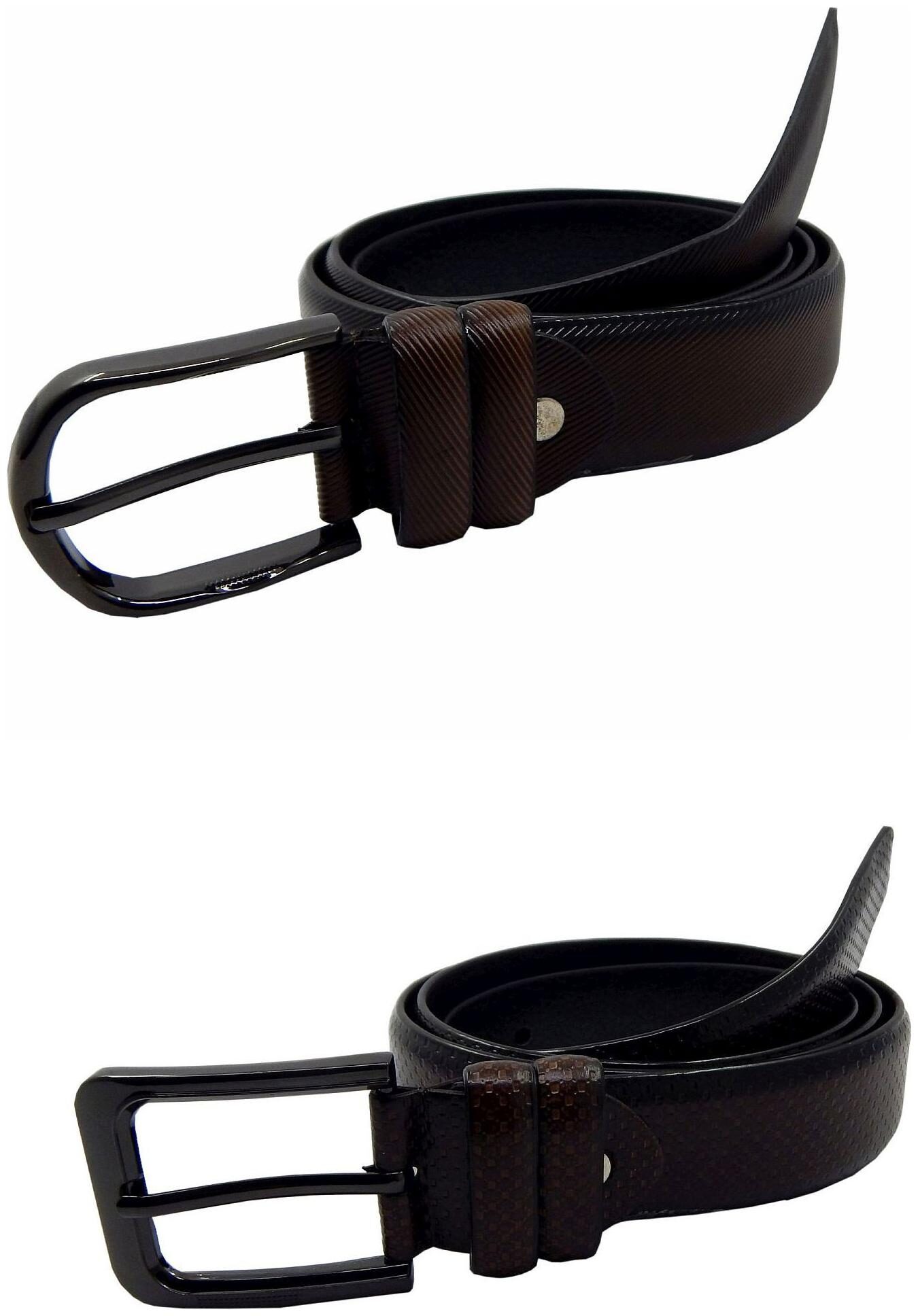 

Els Mens Faux Leather Casual Formal BeltPack Of Two BrownBrown (HD466-24-BR-HD466-25-BR)