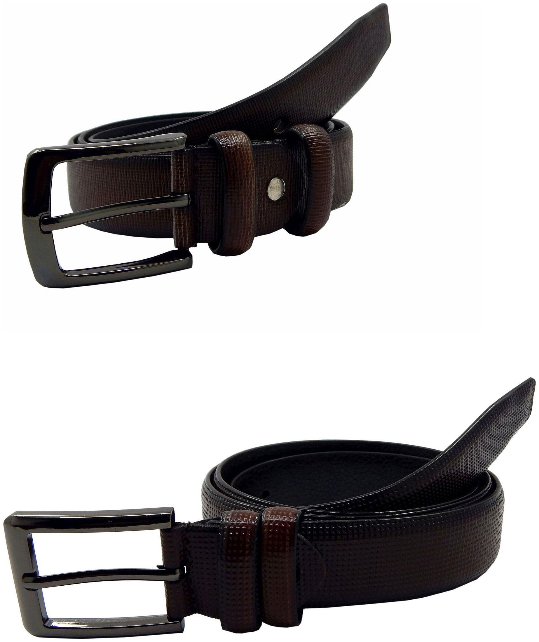 

Els Mens Faux Leather Casual Formal BeltPack Of Two BrownBrown (HD466-04-BR-HD466-08-BR)