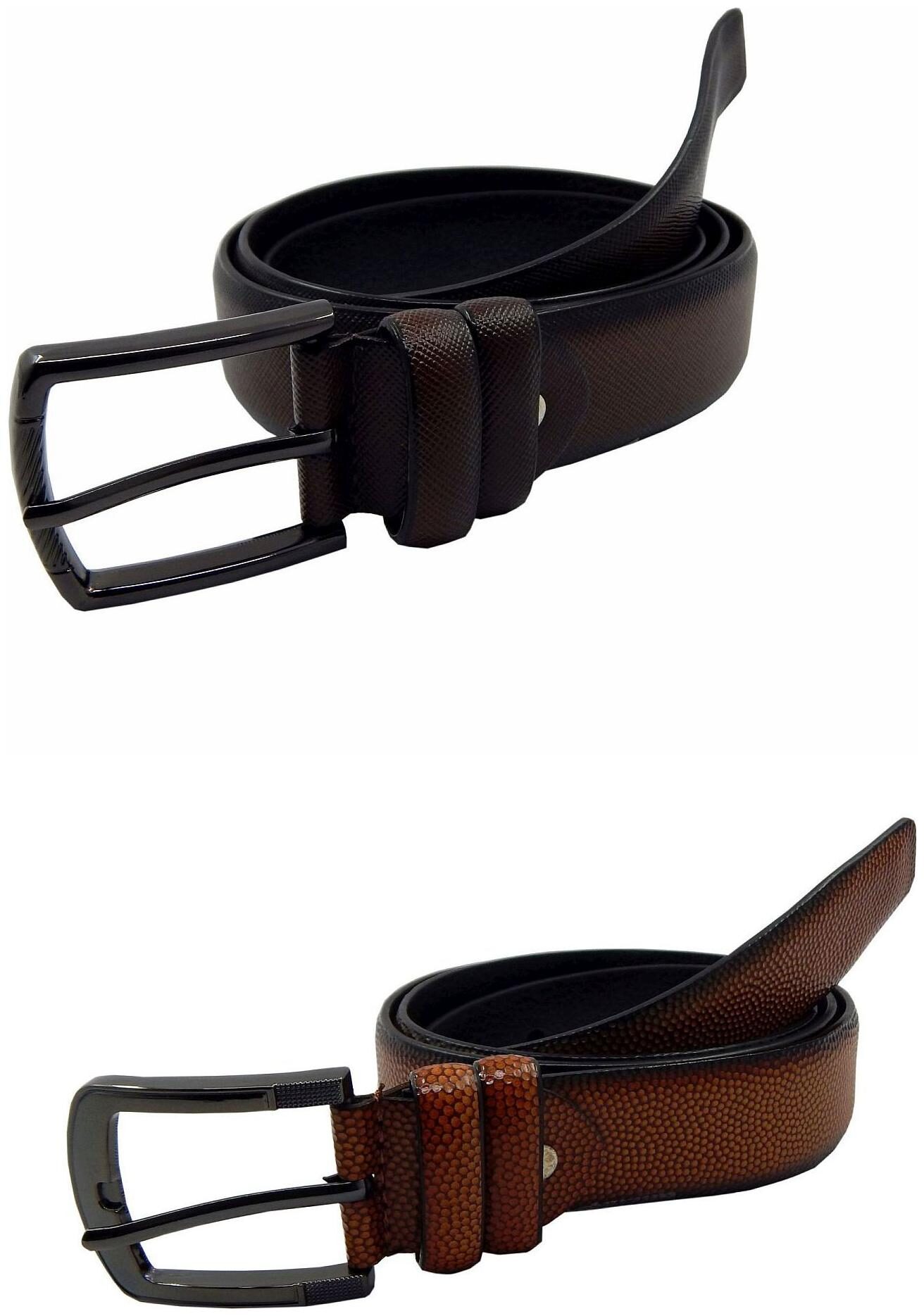 

Els Mens Faux Leather Casual Formal BeltPack Of Two Brown Tan (HD466-19-BR-HD466-20-TN)