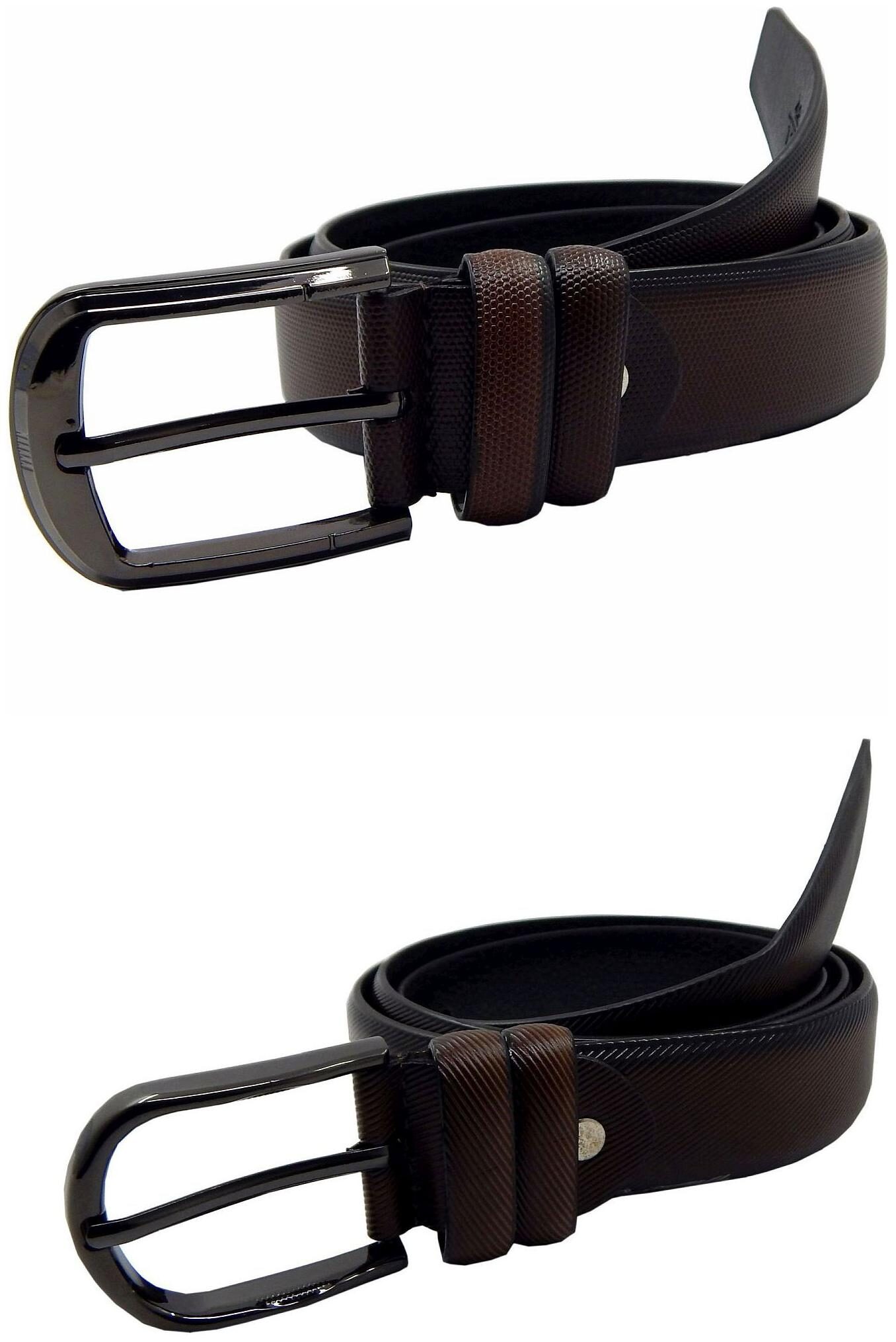

Els Mens Faux Leather Casual Formal BeltPack Of Two BrownBrown (HD466-06-BR-HD466-24-BR)