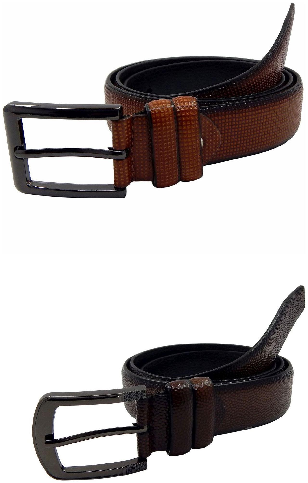 

Els Mens Faux Leather Casual Formal BeltPack Of TwoTanBrown (HD466-08-TN-HD466-20-BR)